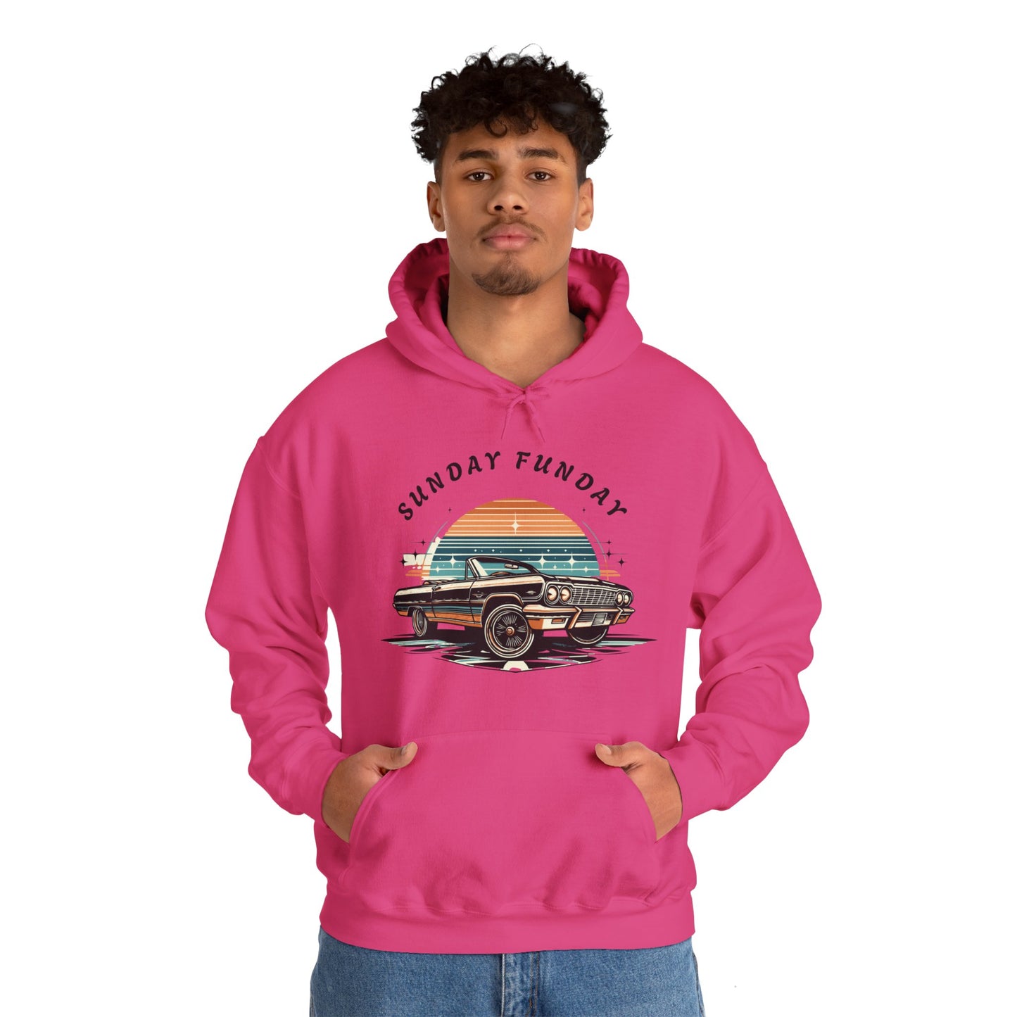 Sunday Funday Cruisin Lowrider Unisex Heavy Blend™ Hooded Sweatshirt