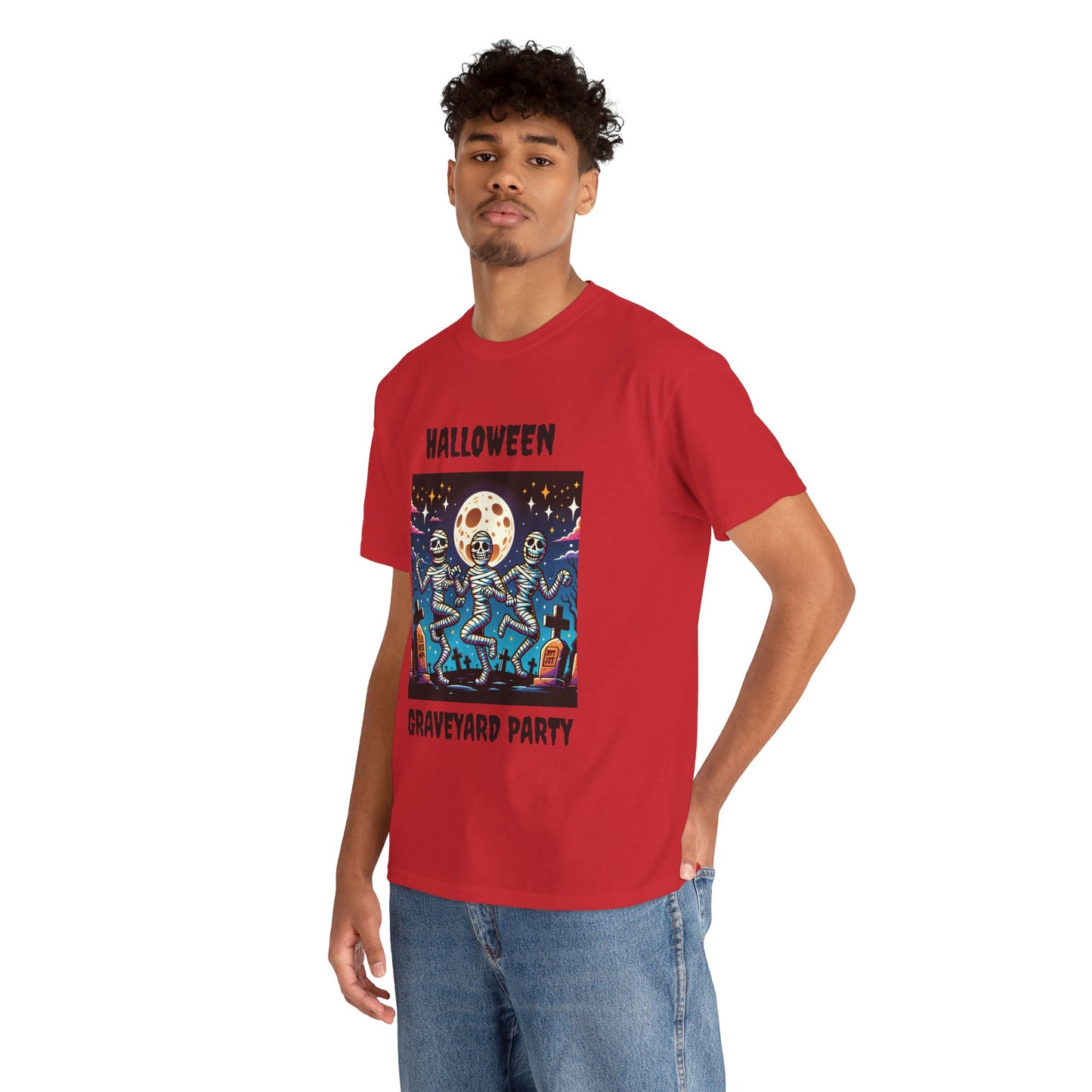 Halloween Graveyard Party Unisex Heavy Cotton Tee