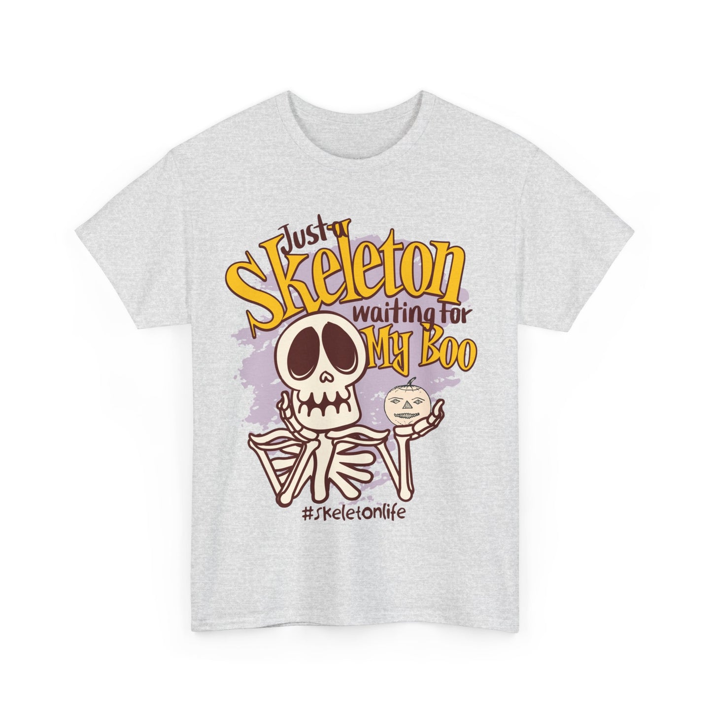 Halloween Skeleton Boo Unisex Heavy Cotton Tee