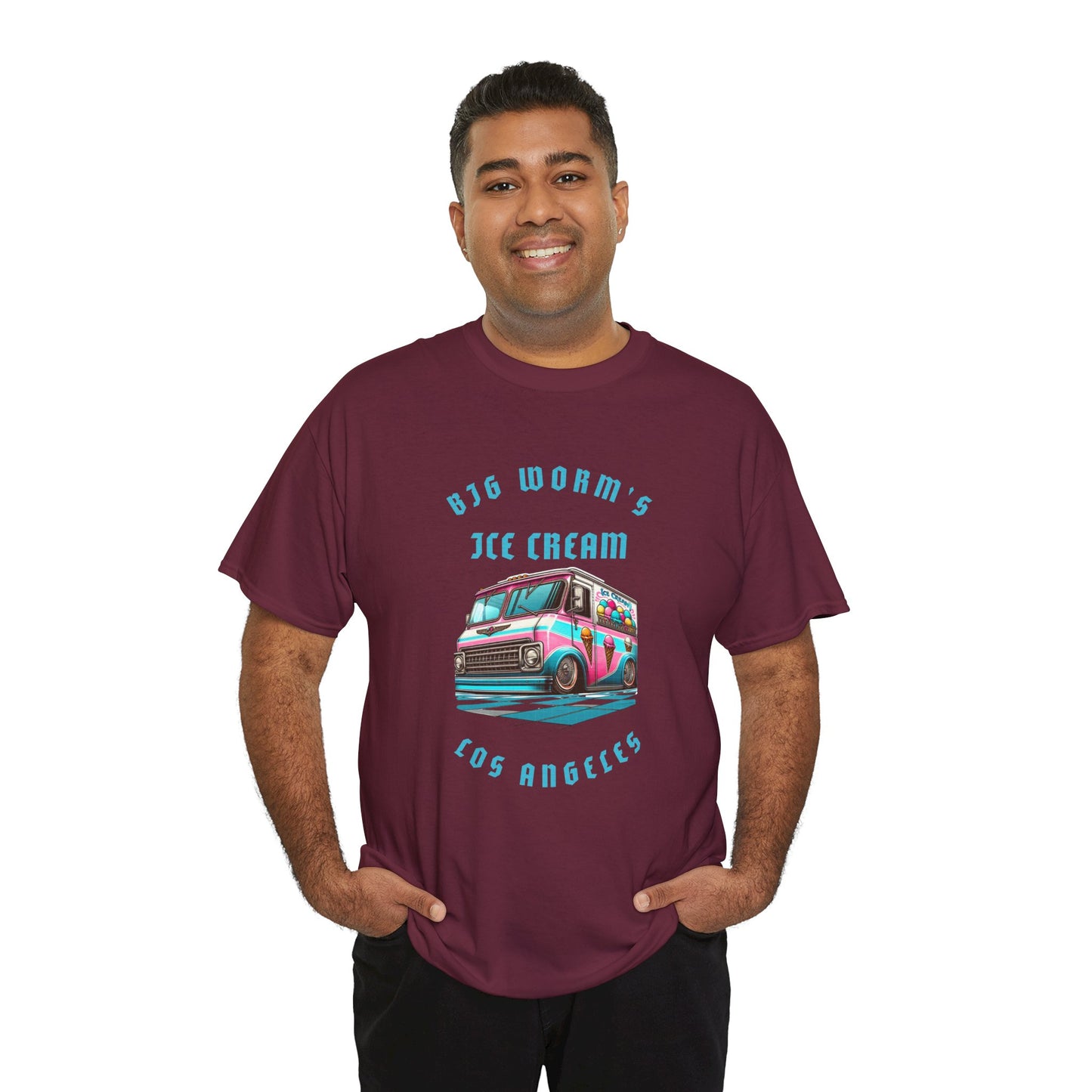 Big Worm's Ice Cream Truck Unisex Heavy Cotton Tee