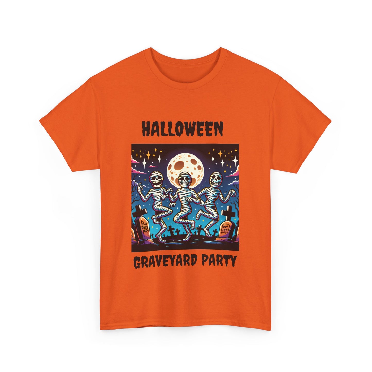 Halloween Graveyard Party Unisex Heavy Cotton Tee