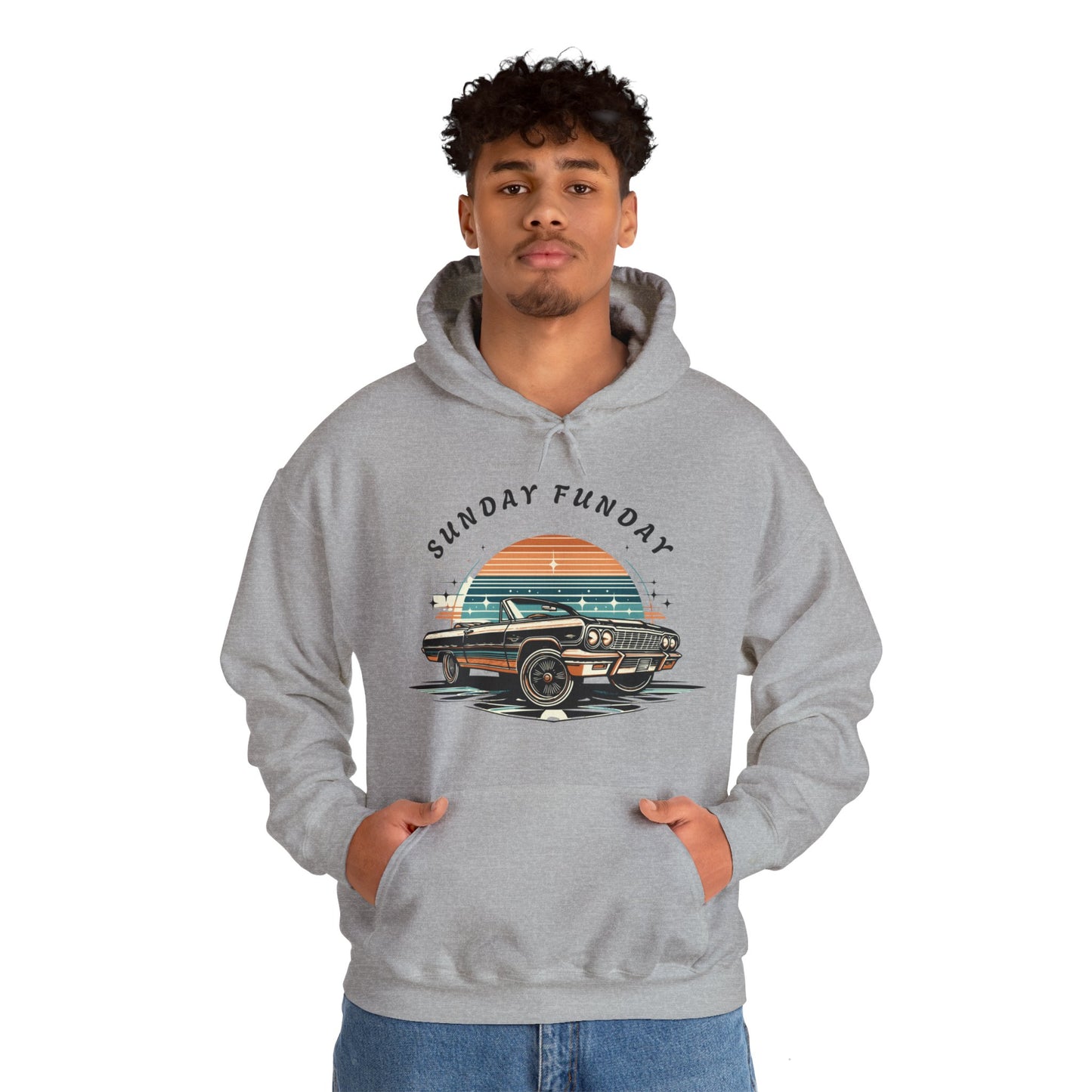 Sunday Funday Cruisin Lowrider Unisex Heavy Blend™ Hooded Sweatshirt