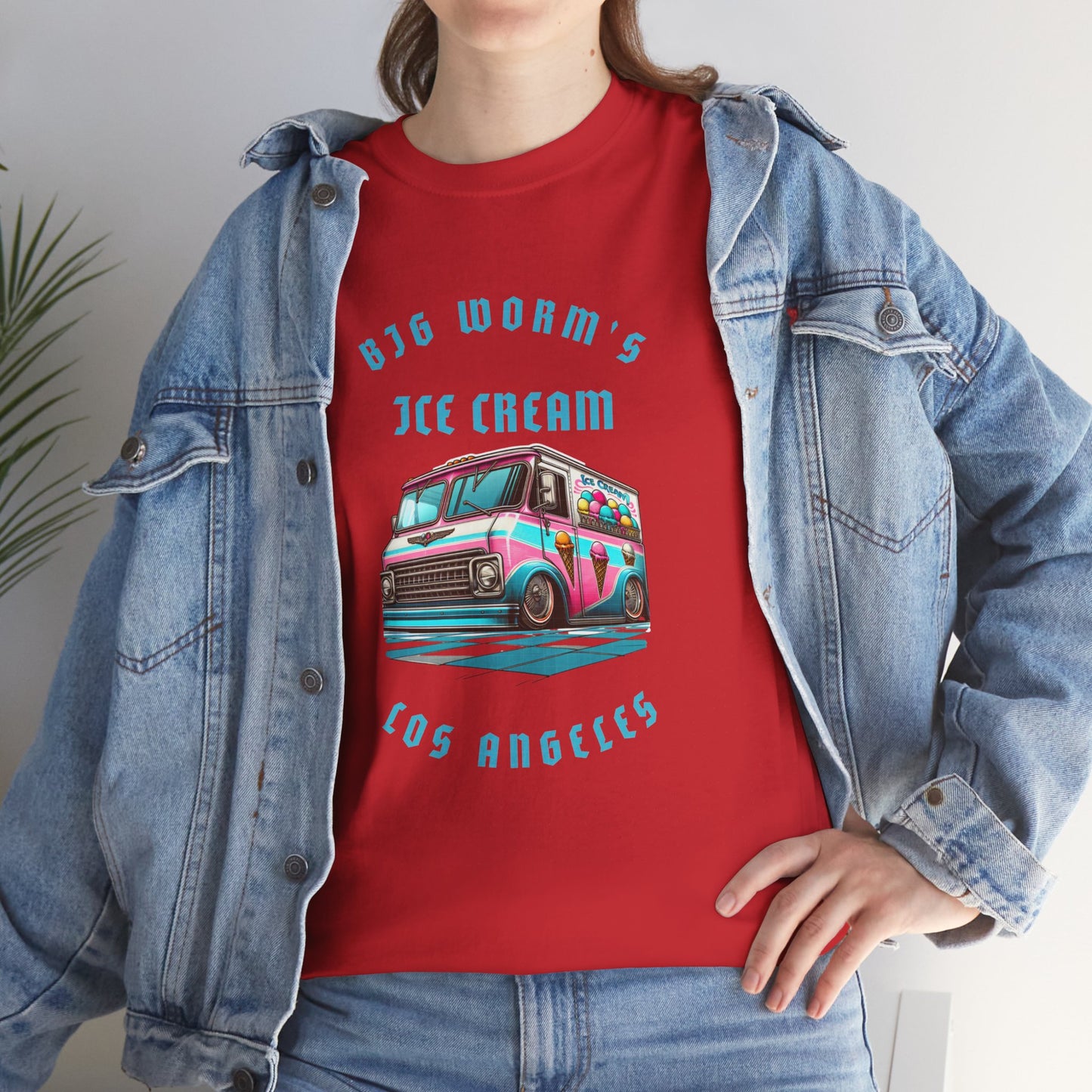 Big Worm's Ice Cream Truck Unisex Heavy Cotton Tee