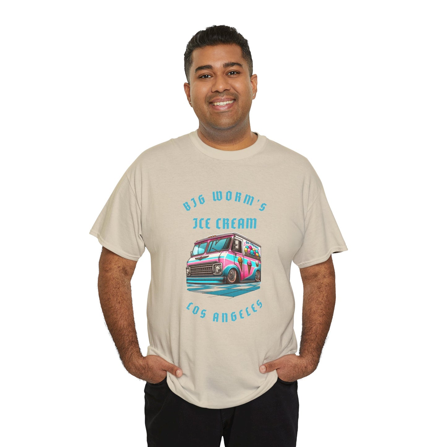 Big Worm's Ice Cream Truck Unisex Heavy Cotton Tee