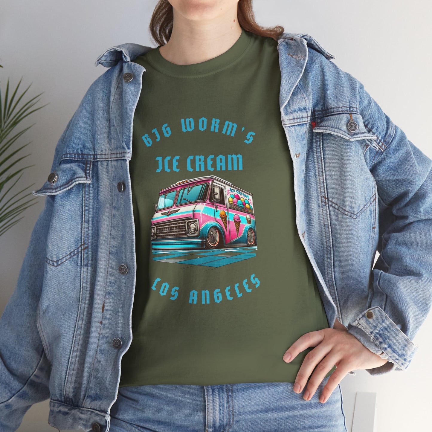 Big Worm's Ice Cream Truck Unisex Heavy Cotton Tee