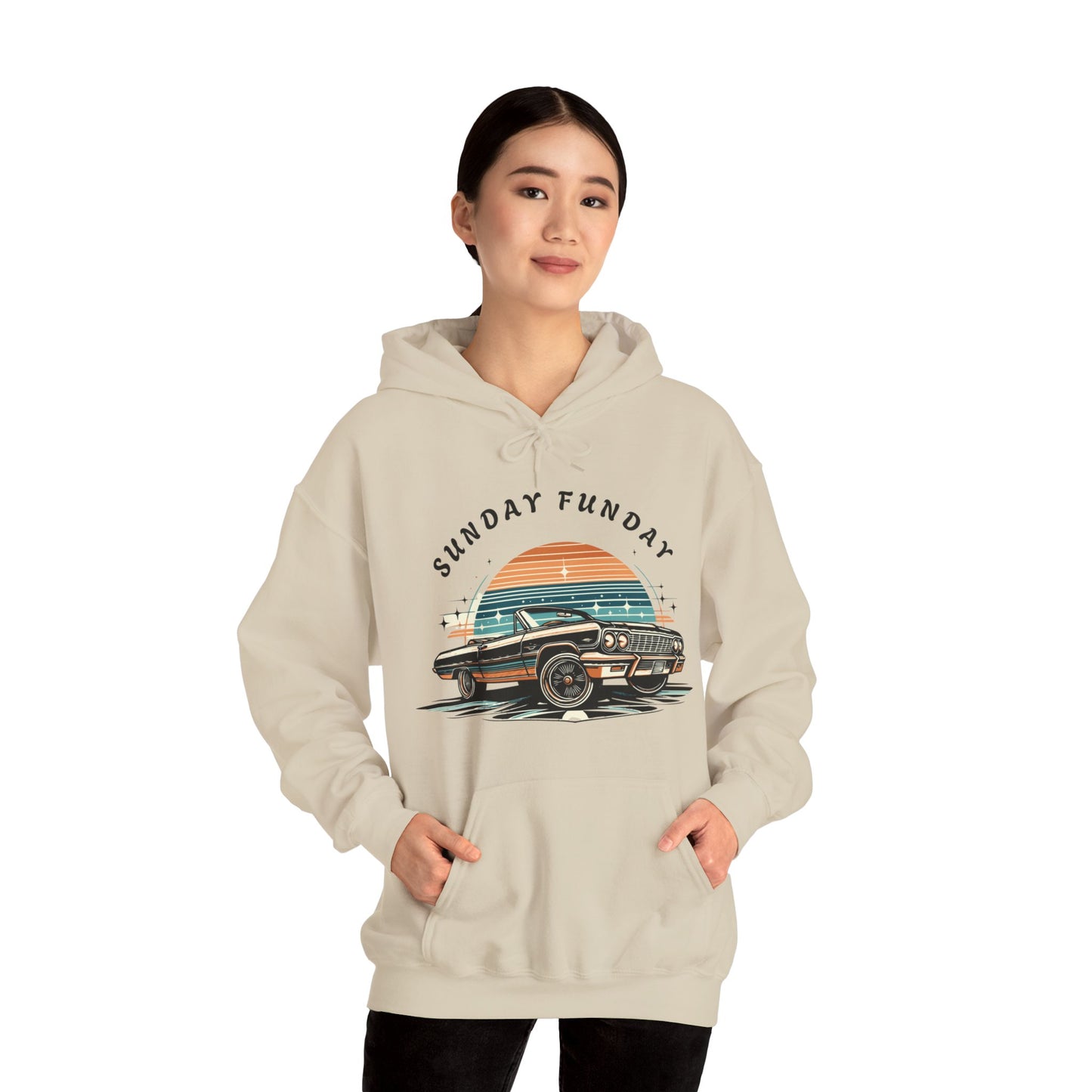 Sunday Funday Cruisin Lowrider Unisex Heavy Blend™ Hooded Sweatshirt