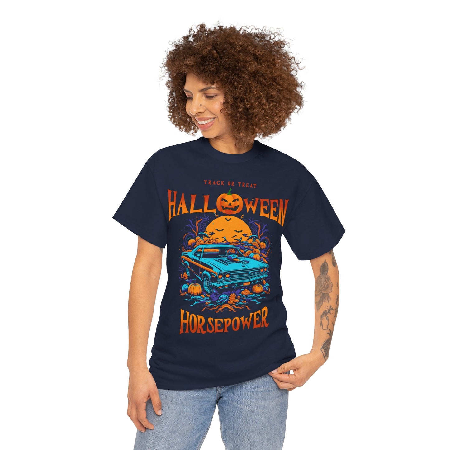 Halloween Horsepower Unisex Heavy Cotton Tee