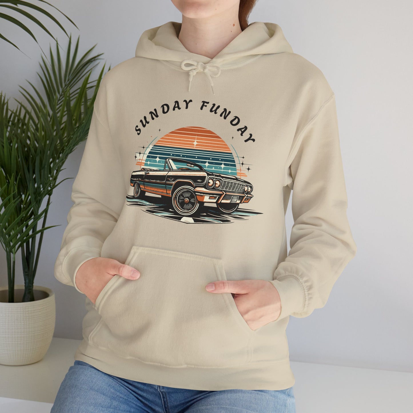 Sunday Funday Cruisin Lowrider Unisex Heavy Blend™ Hooded Sweatshirt