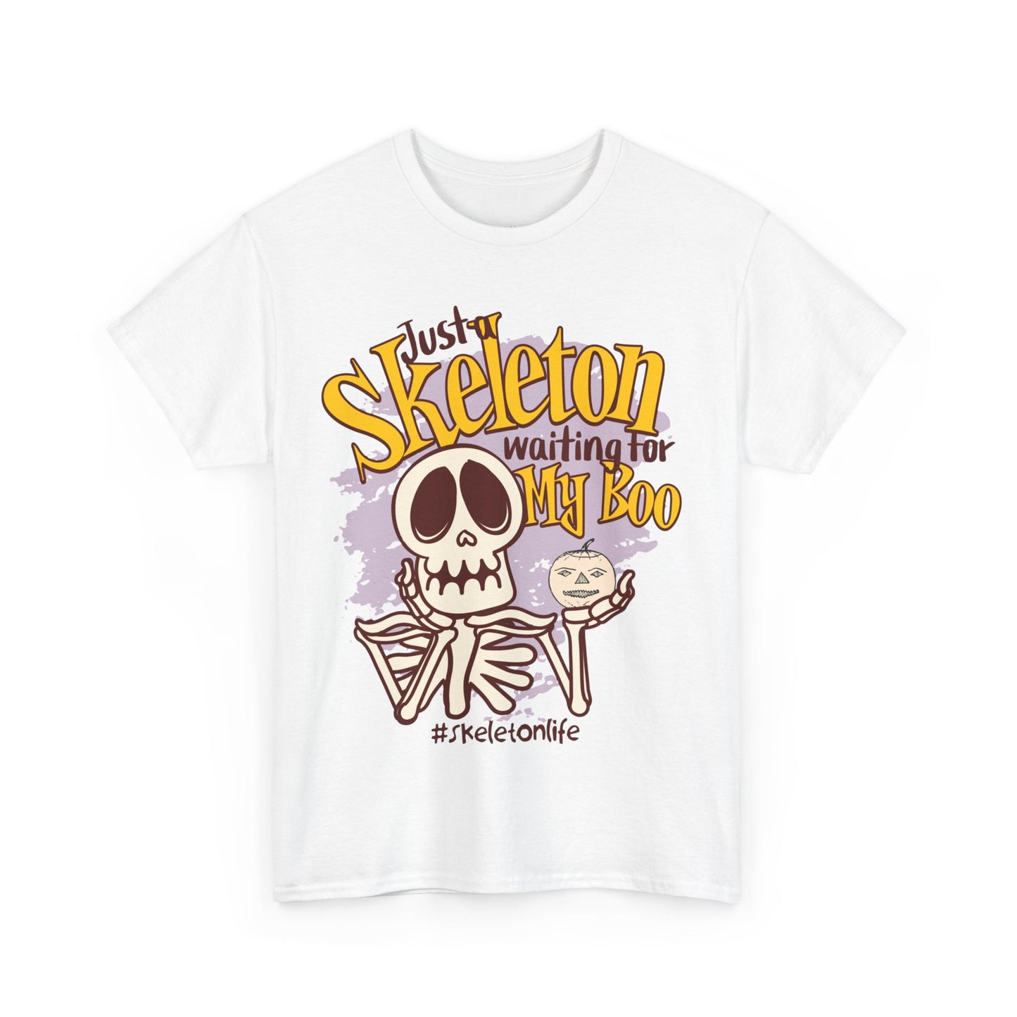 Halloween Skeleton Boo Unisex Heavy Cotton Tee