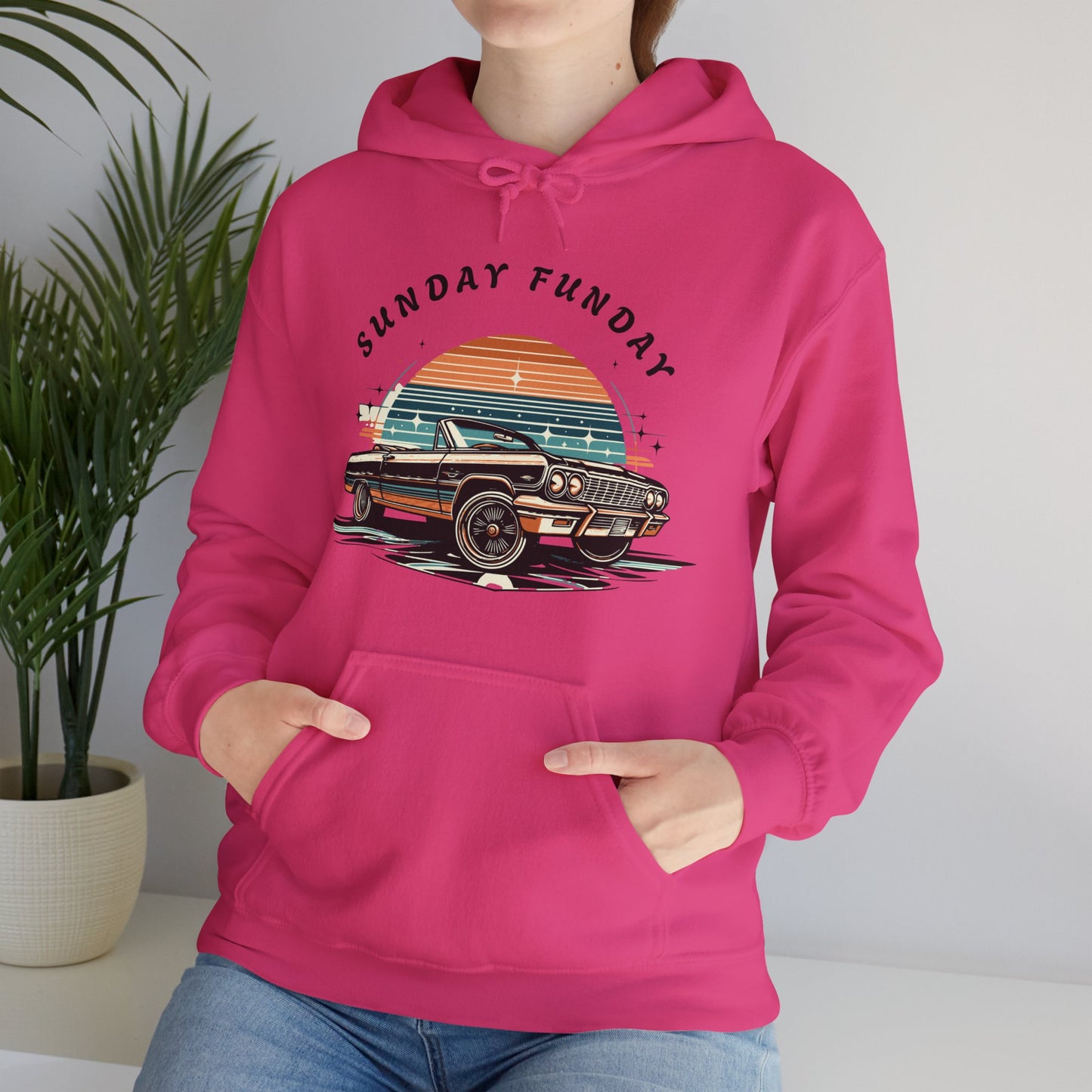 Sunday Funday Cruisin Lowrider Unisex Heavy Blend™ Hooded Sweatshirt