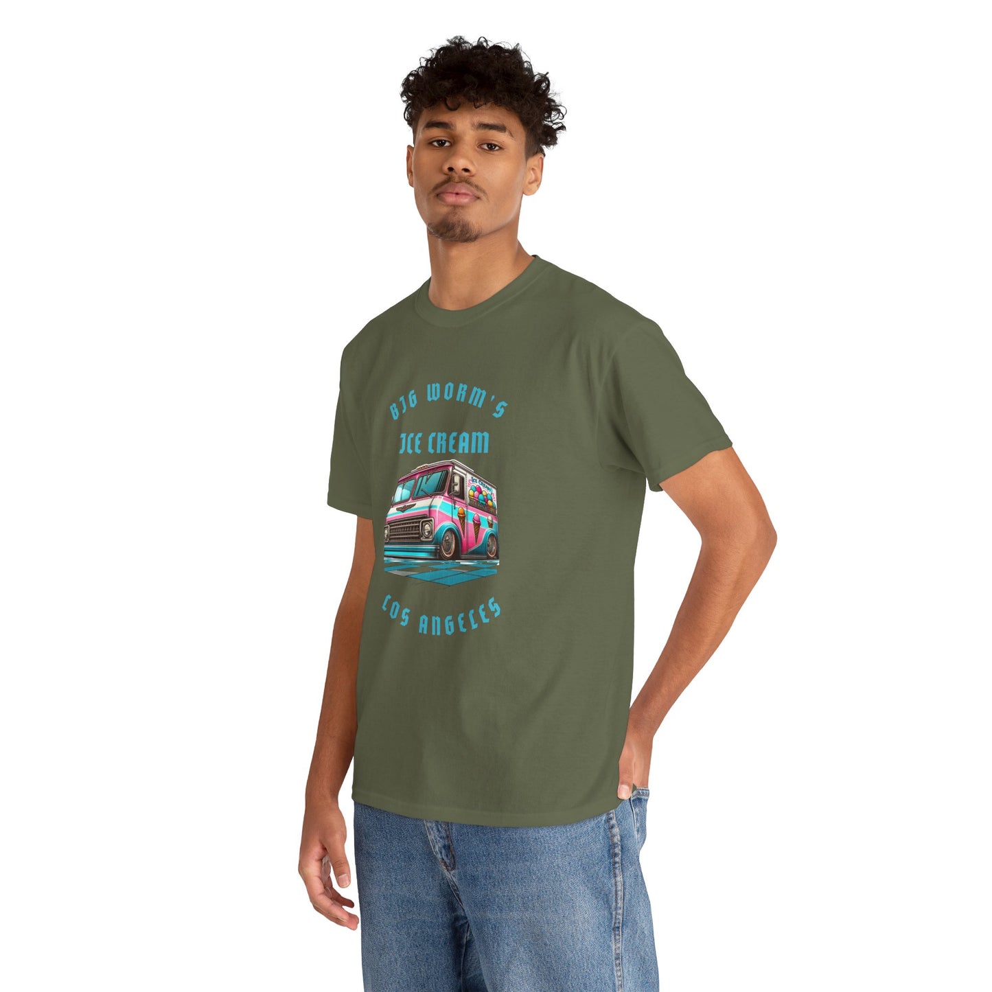 Big Worm's Ice Cream Truck Unisex Heavy Cotton Tee