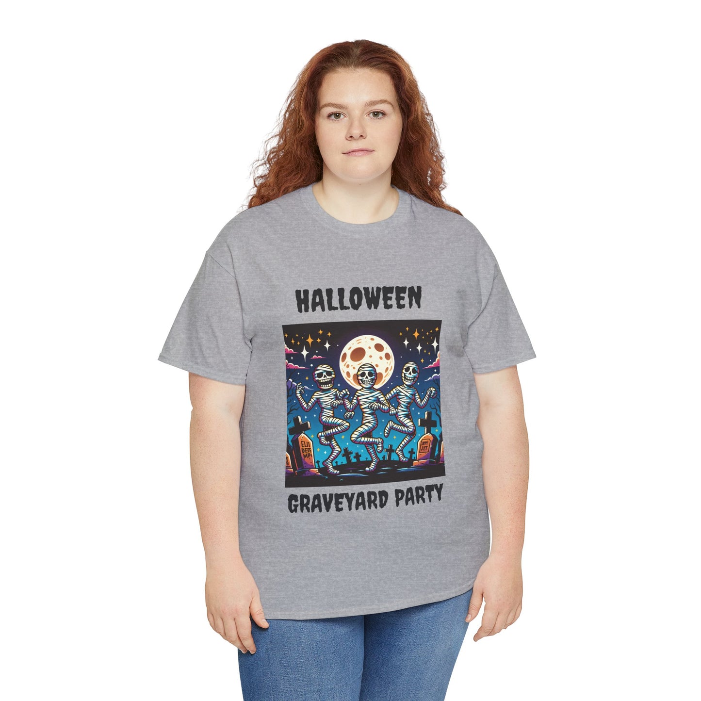 Halloween Graveyard Party Unisex Heavy Cotton Tee