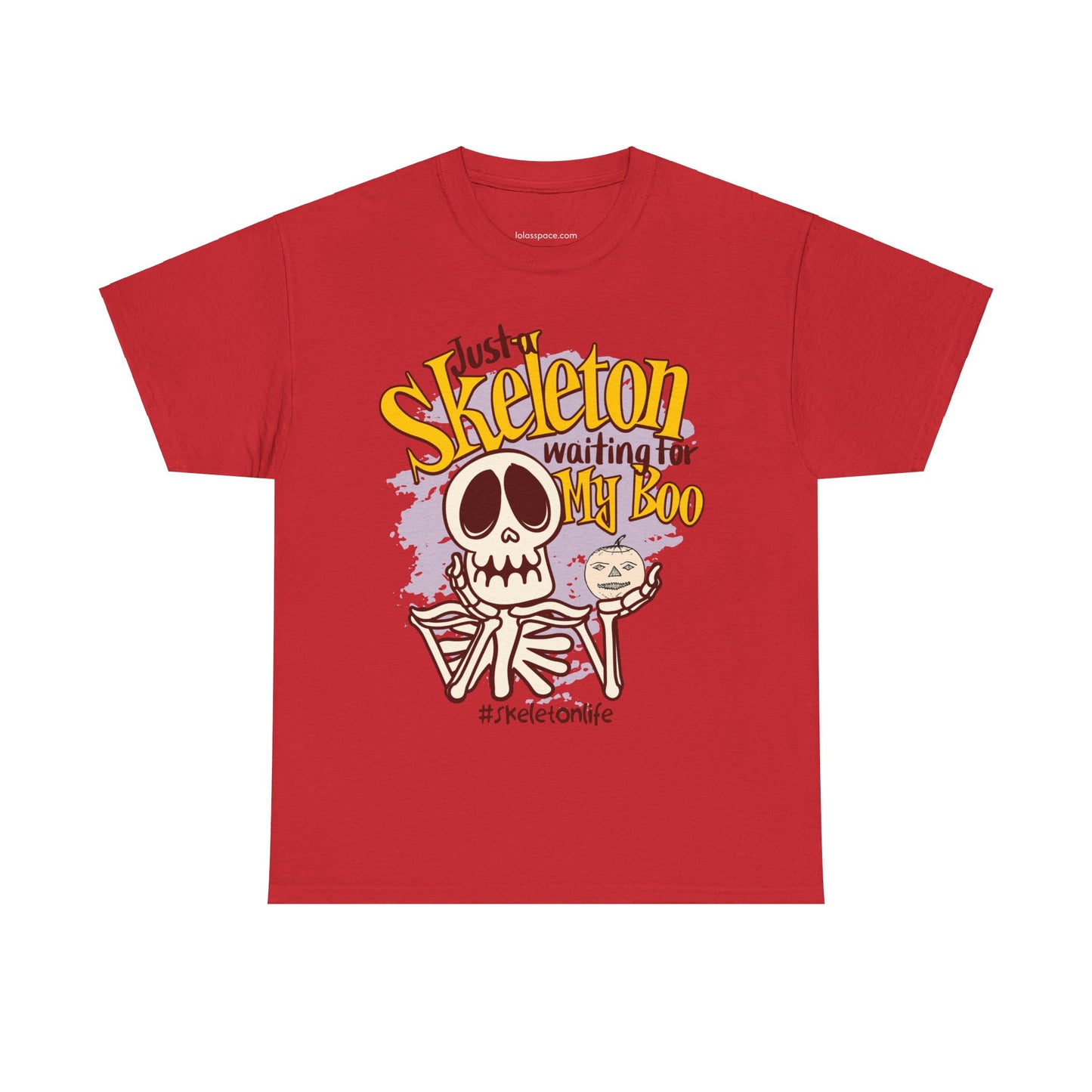 Halloween Skeleton Boo Unisex Heavy Cotton Tee