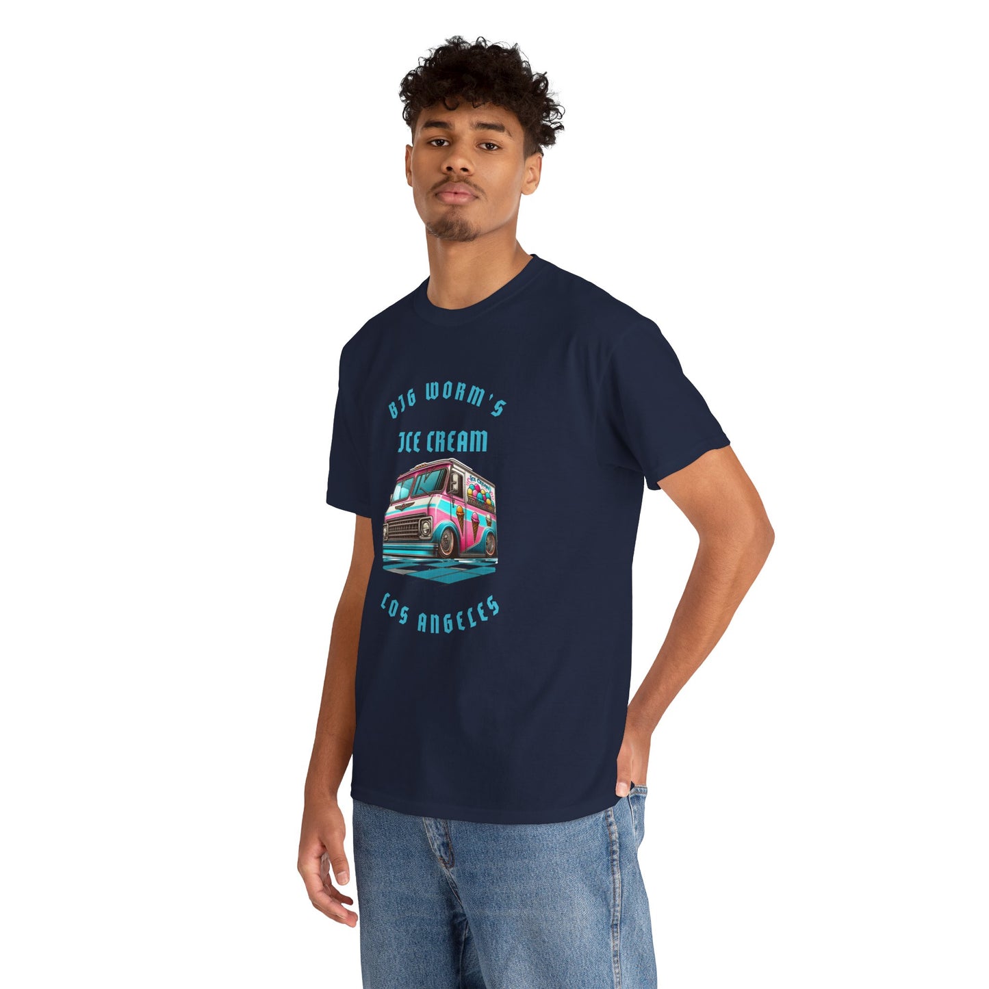 Big Worm's Ice Cream Truck Unisex Heavy Cotton Tee