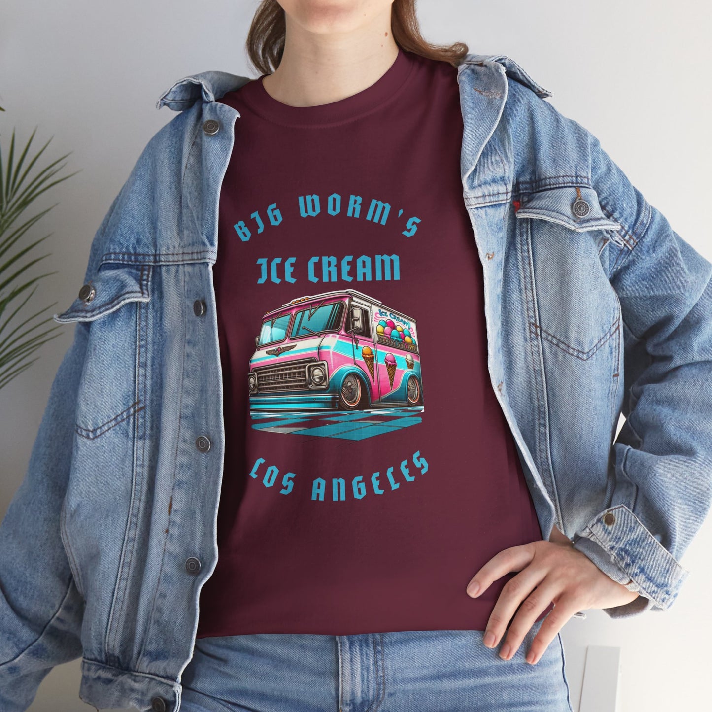 Big Worm's Ice Cream Truck Unisex Heavy Cotton Tee