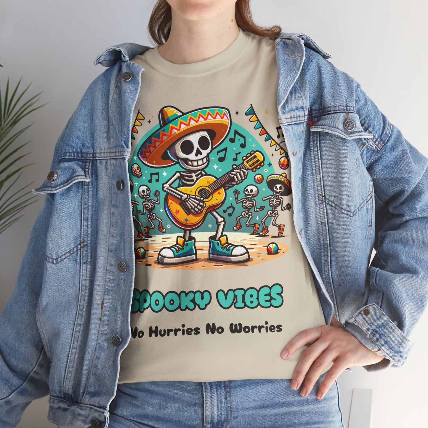 Halloween Spooky Vibes Unisex Heavy Cotton Tee