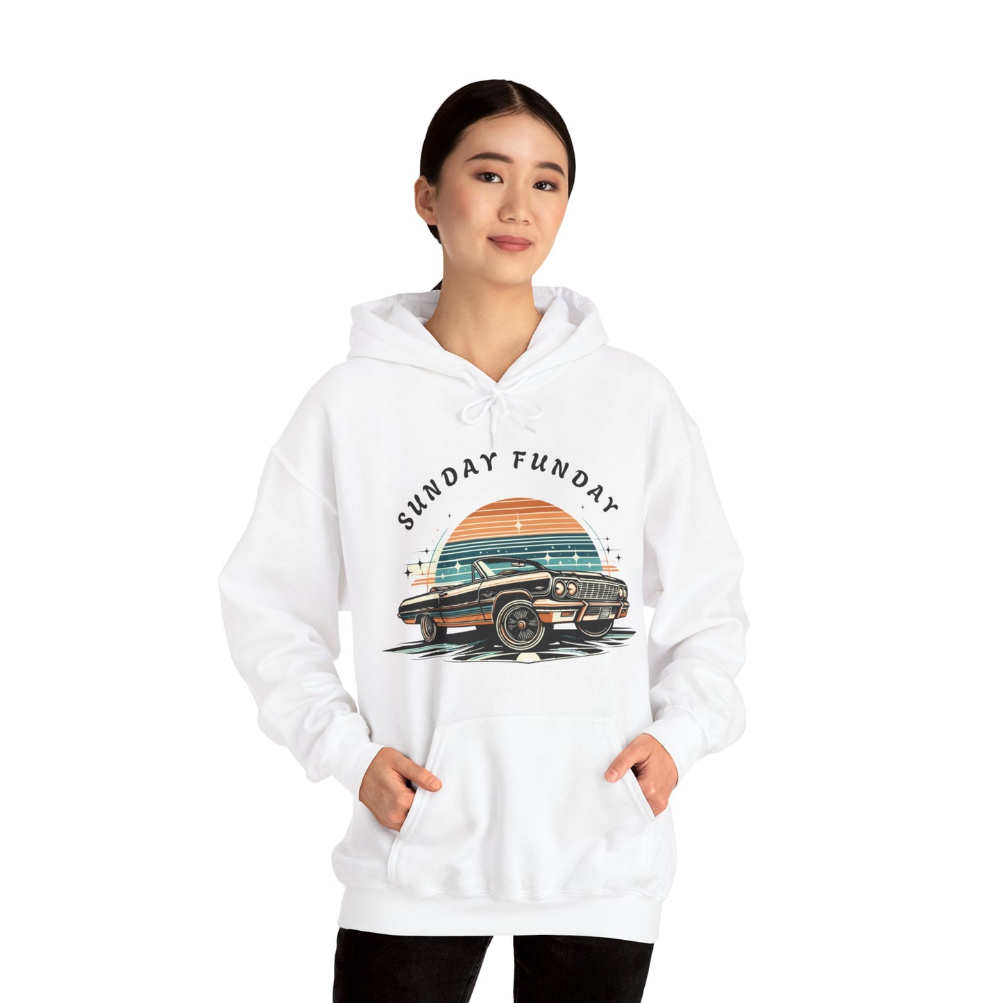 Sunday Funday Cruisin Lowrider Unisex Heavy Blend™ Hooded Sweatshirt