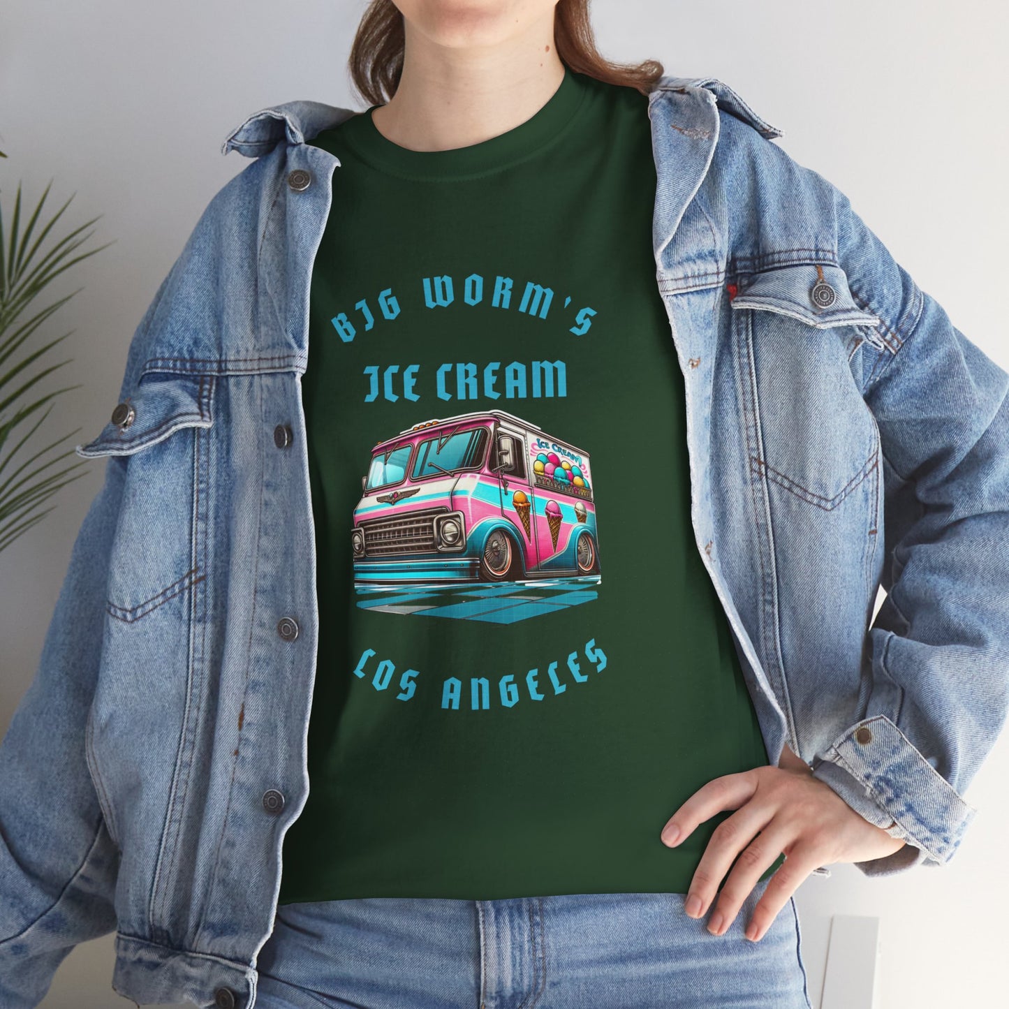 Big Worm's Ice Cream Truck Unisex Heavy Cotton Tee