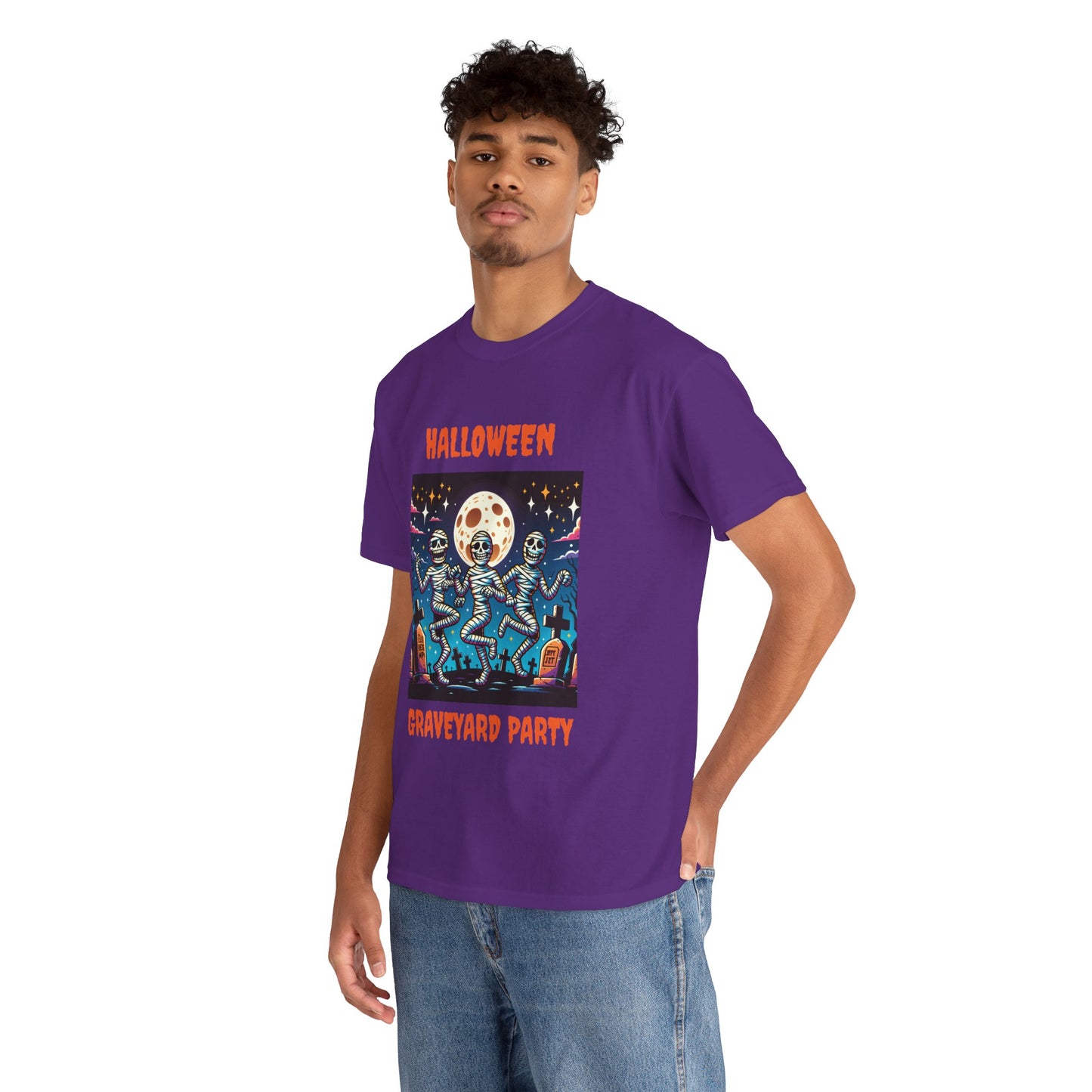 Halloween Graveyard Party Unisex Heavy Cotton Tee