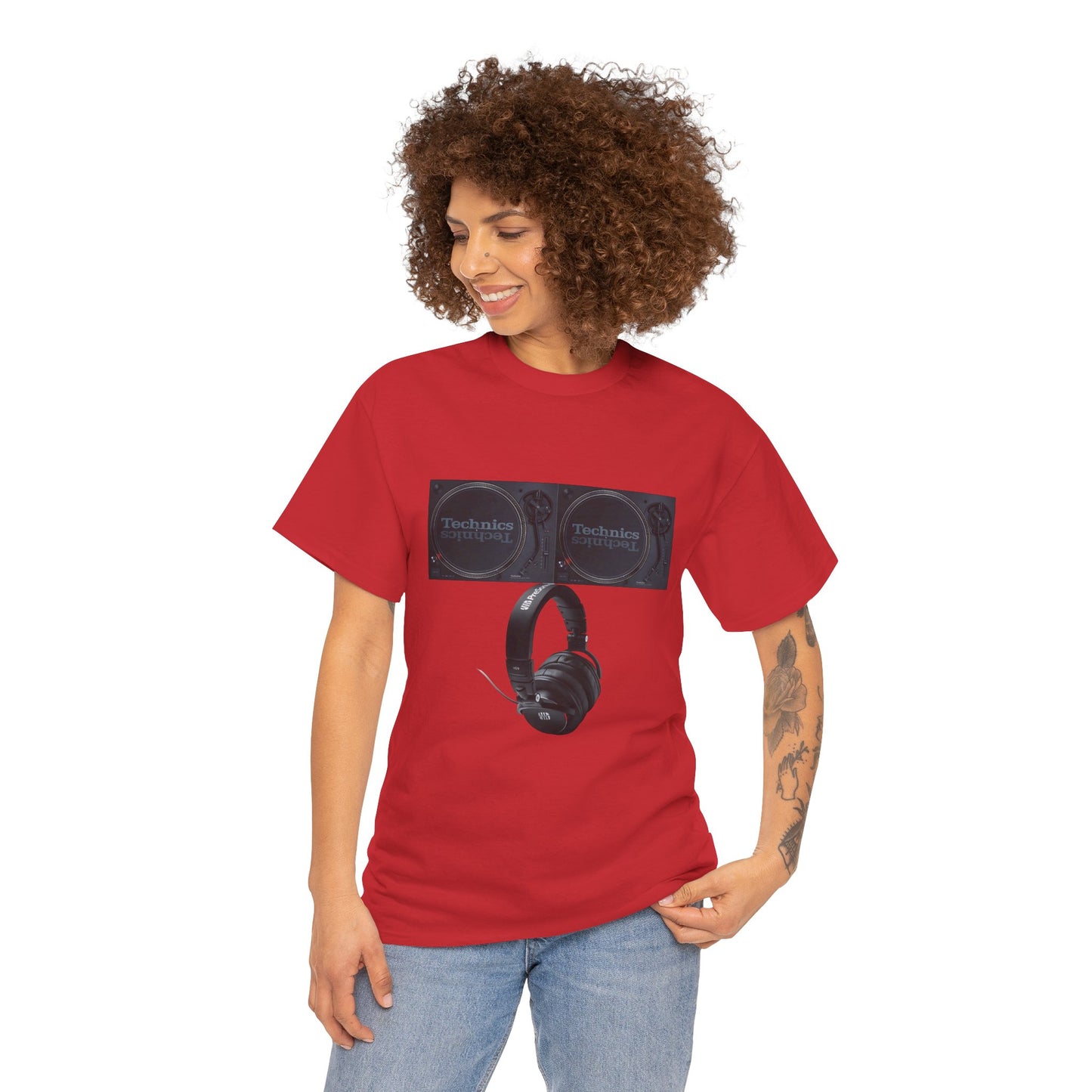 DJ Technics Turntables Unisex Heavy Cotton Tee