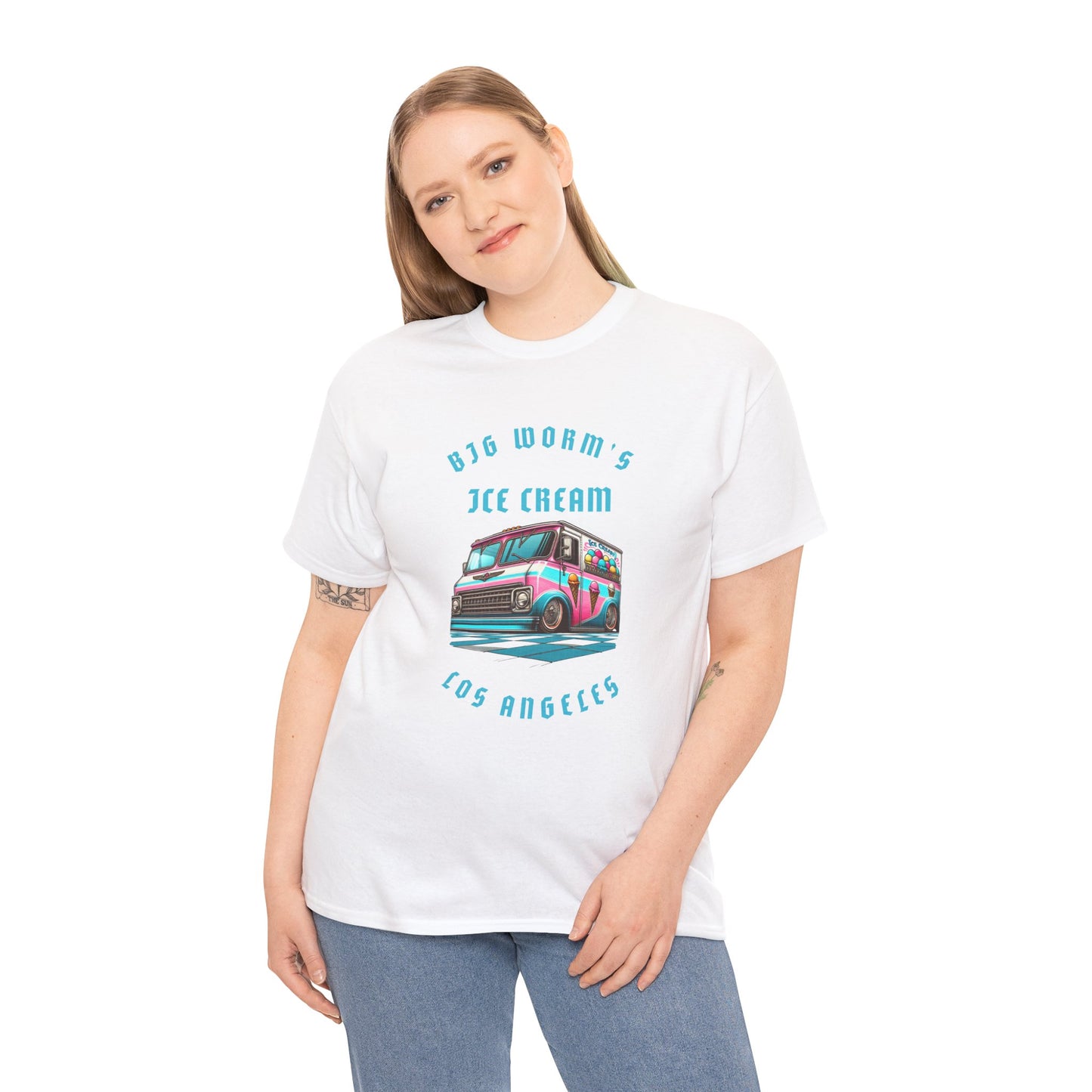 Big Worm's Ice Cream Truck Unisex Heavy Cotton Tee