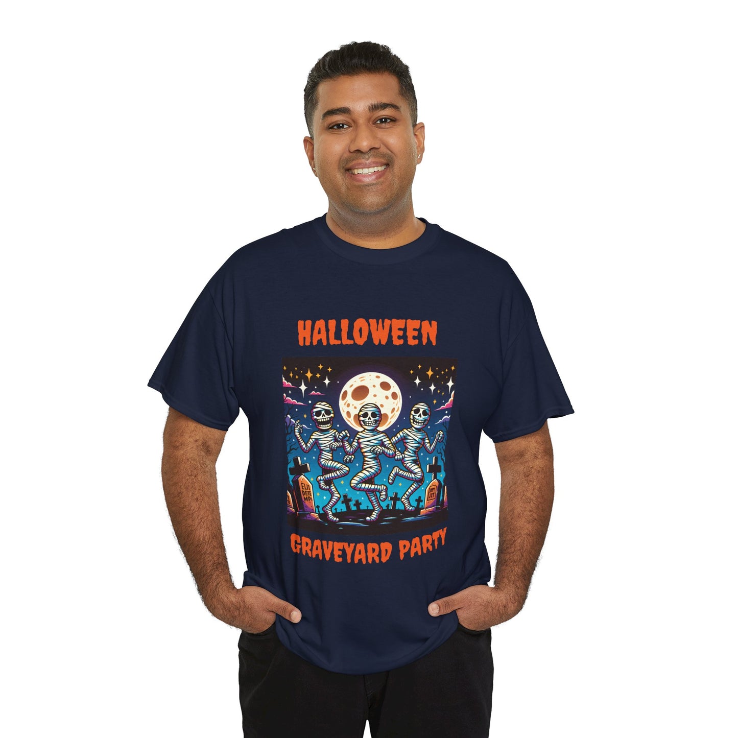 Halloween Graveyard Party Unisex Heavy Cotton Tee