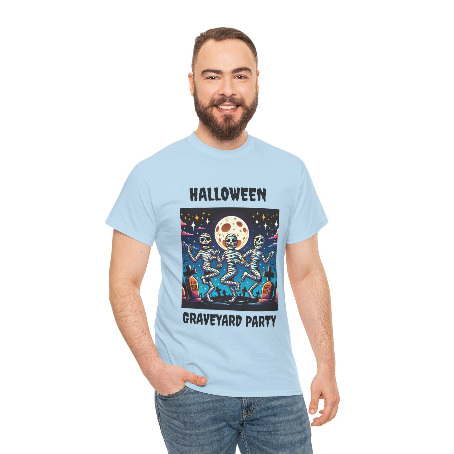 Halloween Graveyard Party Unisex Heavy Cotton Tee