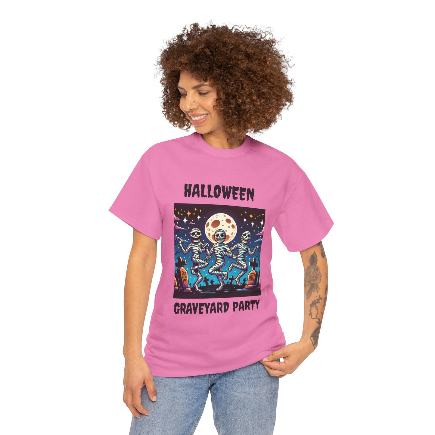 Halloween Graveyard Party Unisex Heavy Cotton Tee