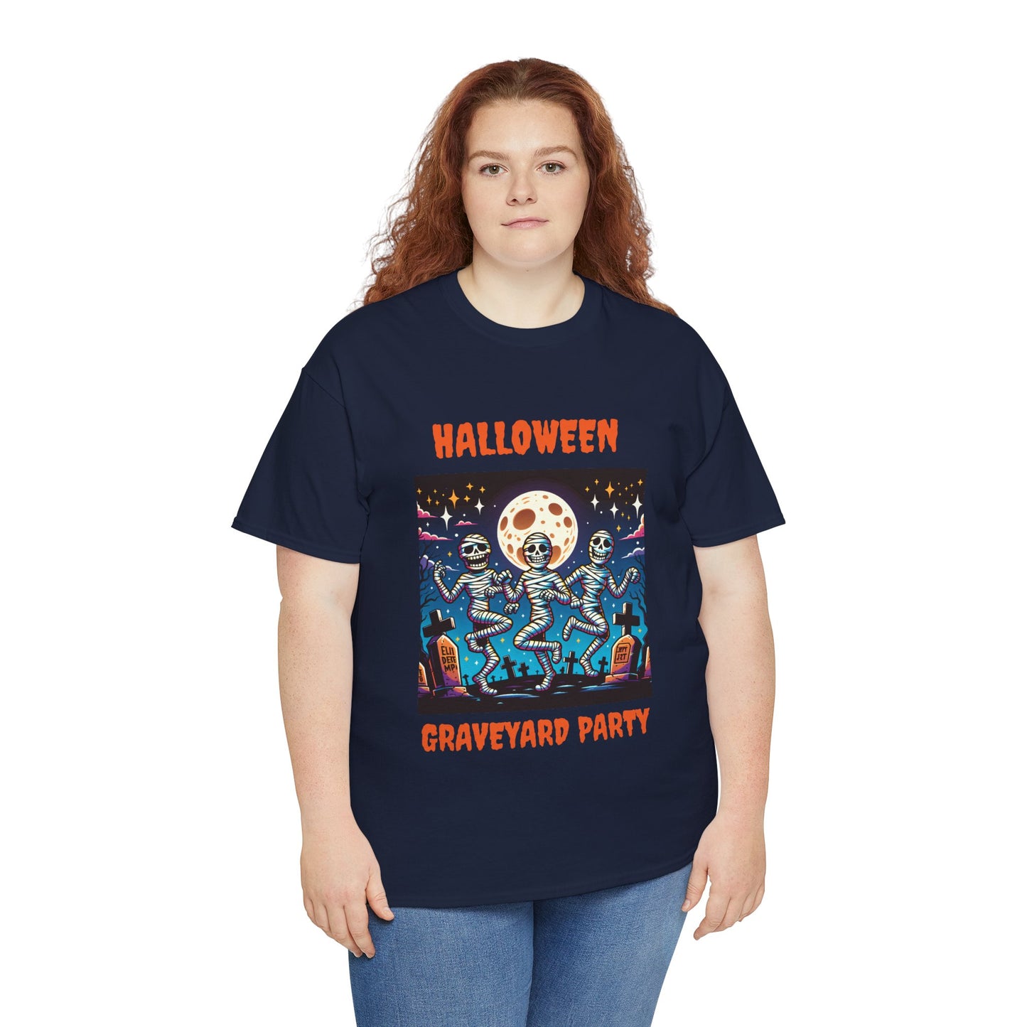 Halloween Graveyard Party Unisex Heavy Cotton Tee