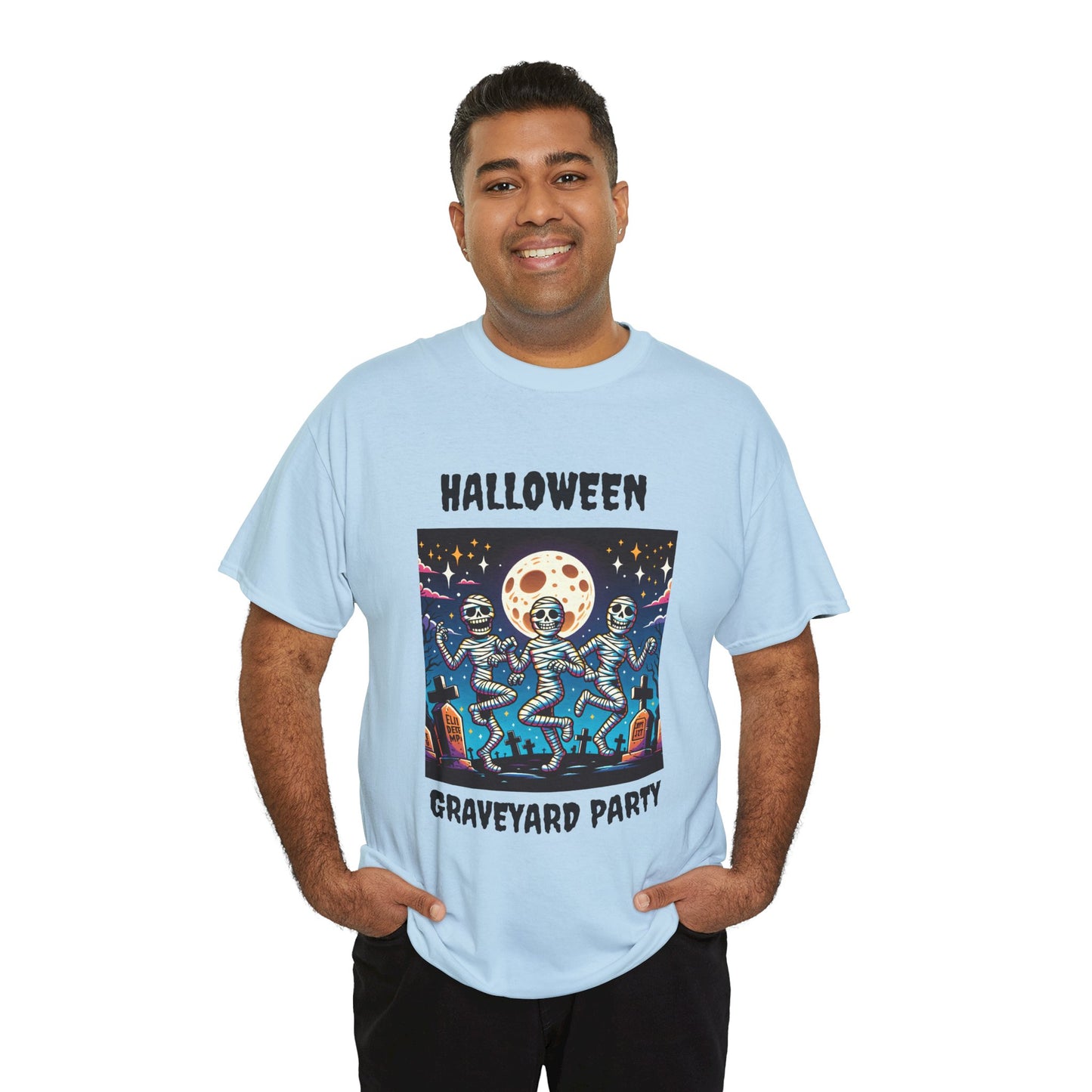 Halloween Graveyard Party Unisex Heavy Cotton Tee