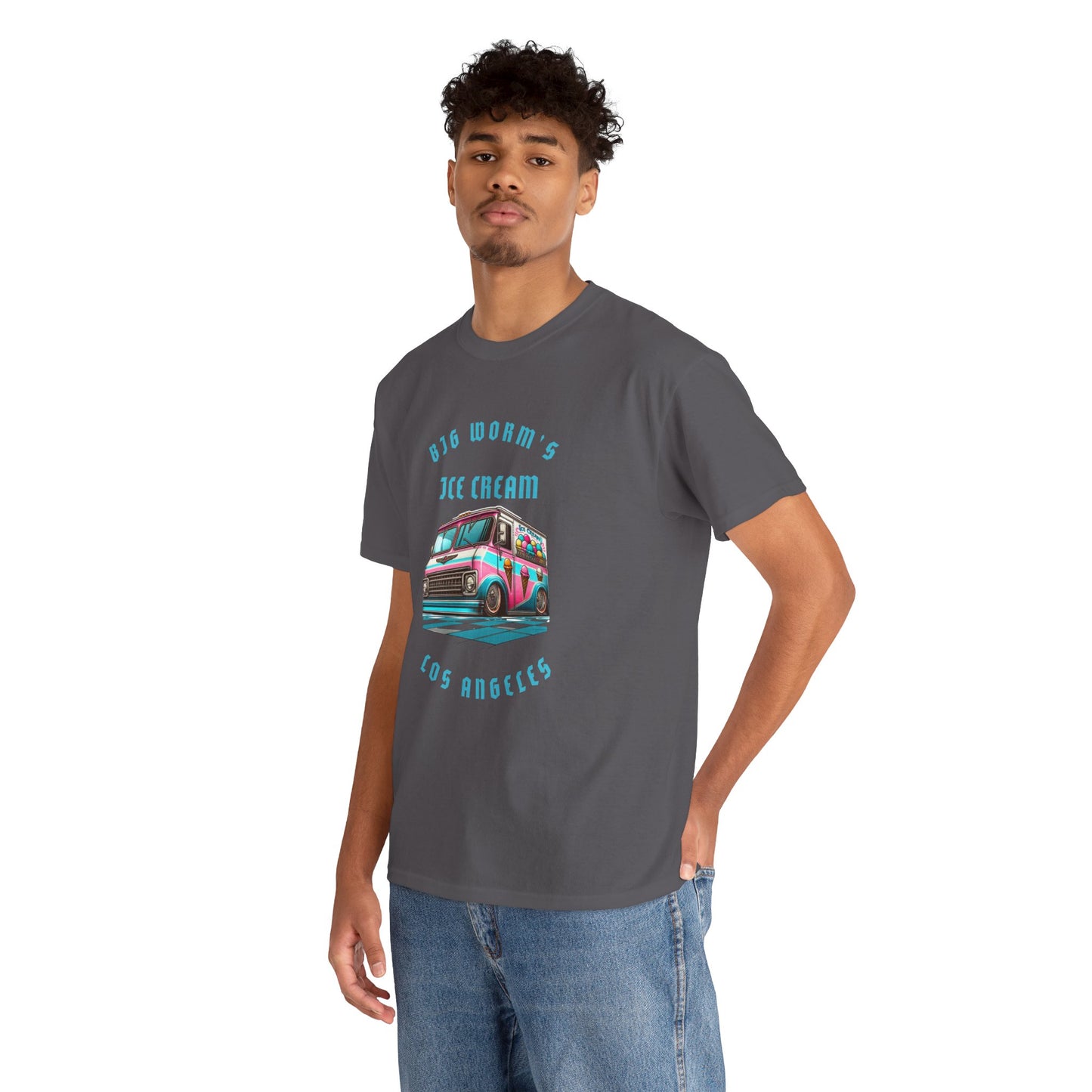 Big Worm's Ice Cream Truck Unisex Heavy Cotton Tee