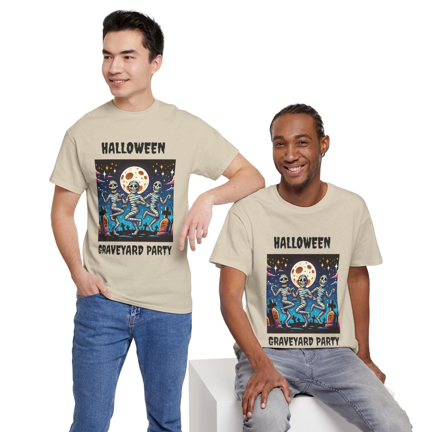 Halloween Graveyard Party Unisex Heavy Cotton Tee