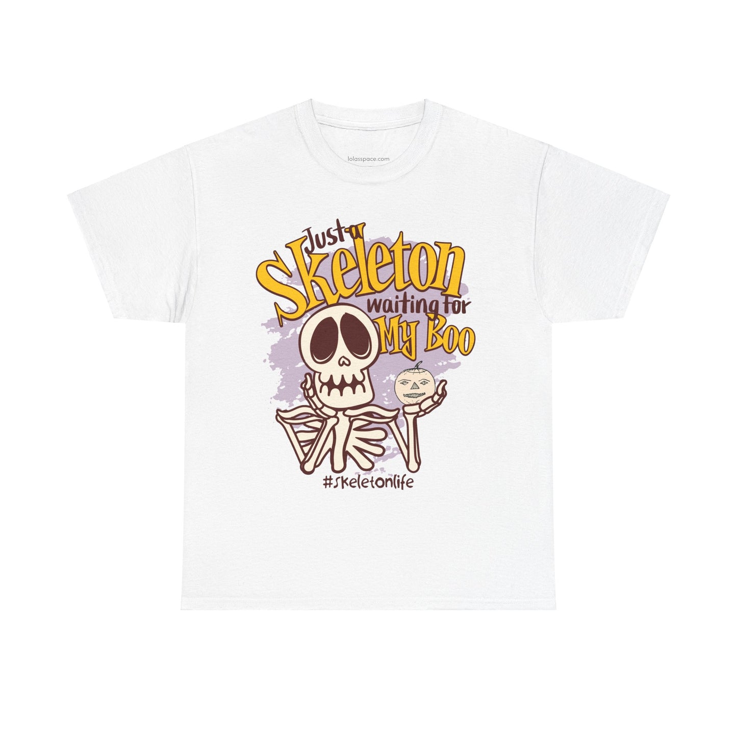 Halloween Skeleton Boo Unisex Heavy Cotton Tee