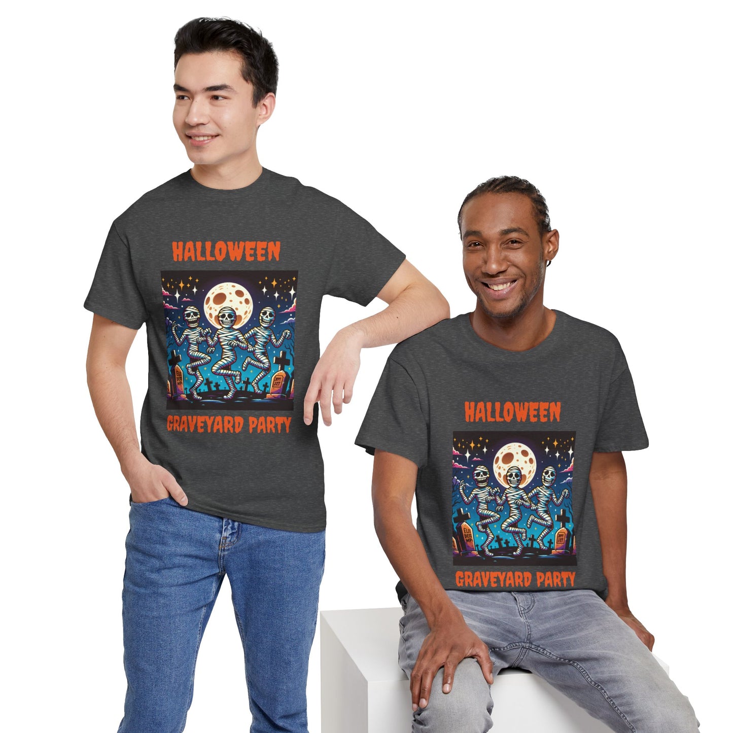 Halloween Graveyard Party Unisex Heavy Cotton Tee