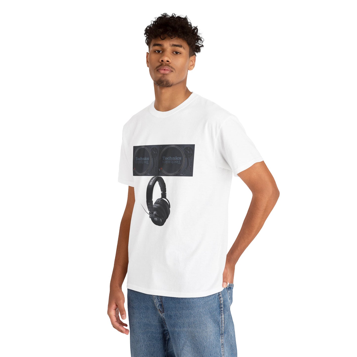 DJ Technics Turntables Unisex Heavy Cotton Tee