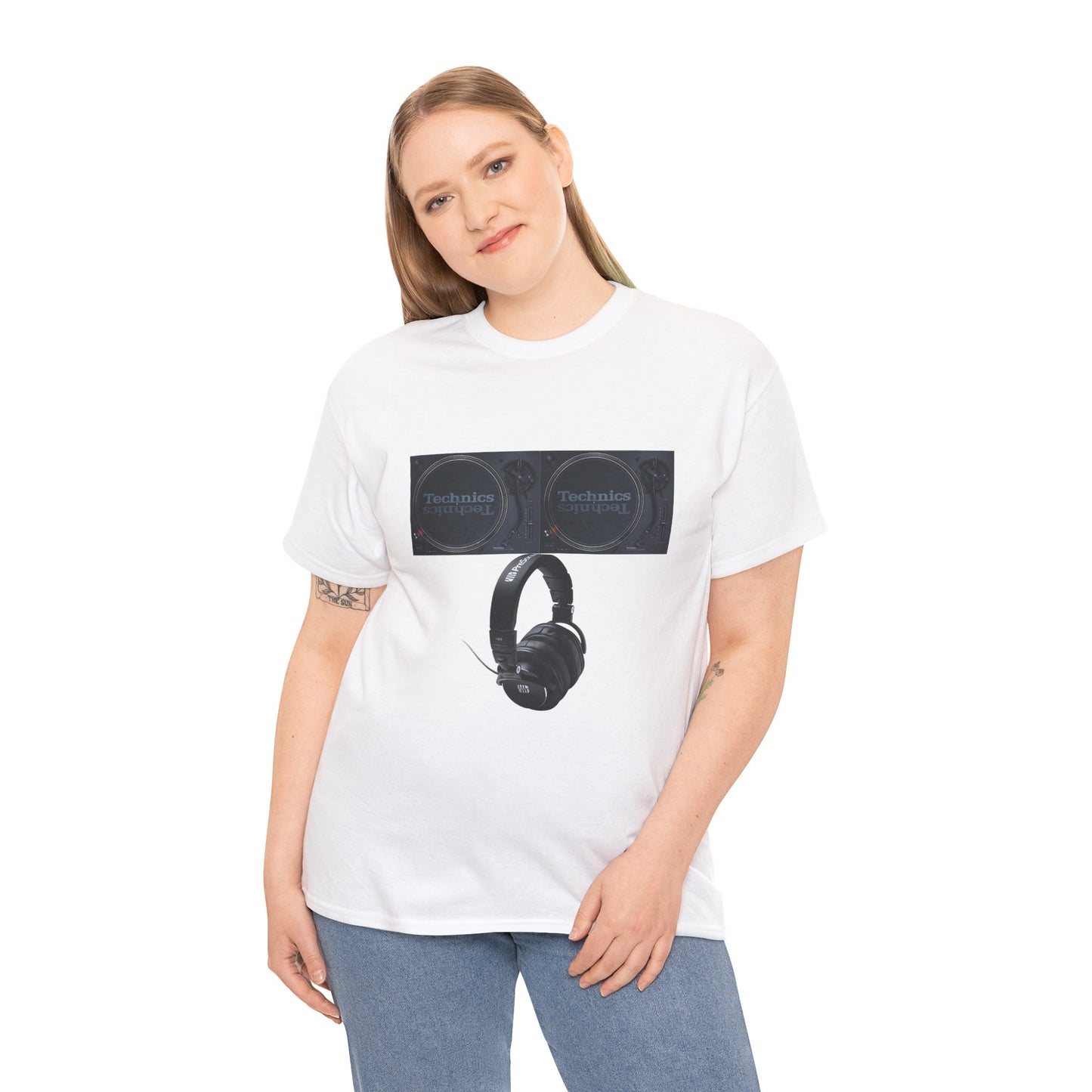 DJ Technics Turntables Unisex Heavy Cotton Tee