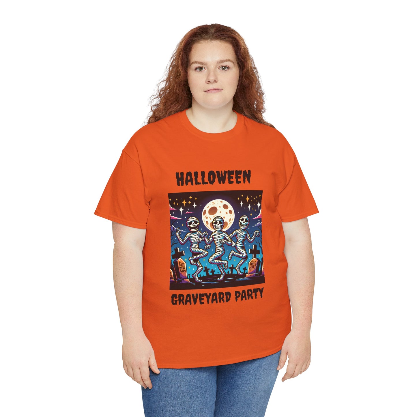 Halloween Graveyard Party Unisex Heavy Cotton Tee