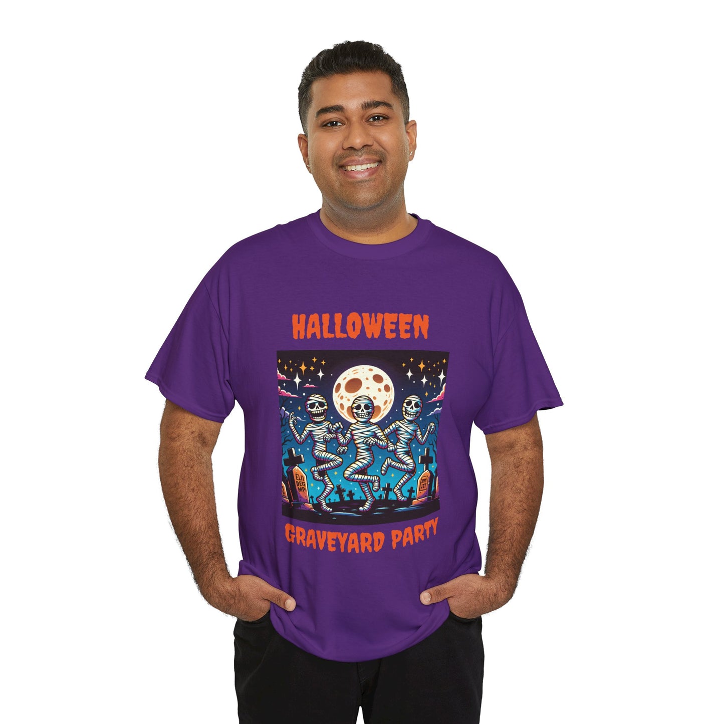 Halloween Graveyard Party Unisex Heavy Cotton Tee