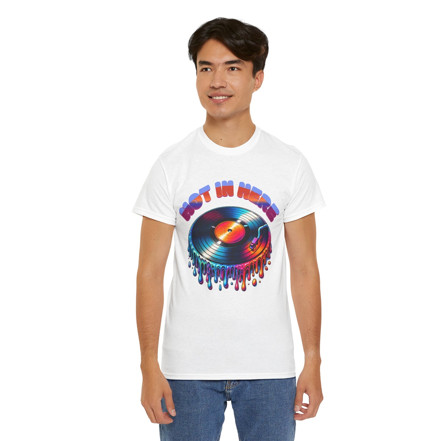 Hot In Here Melting Record Unisex Heavy Cotton Tee