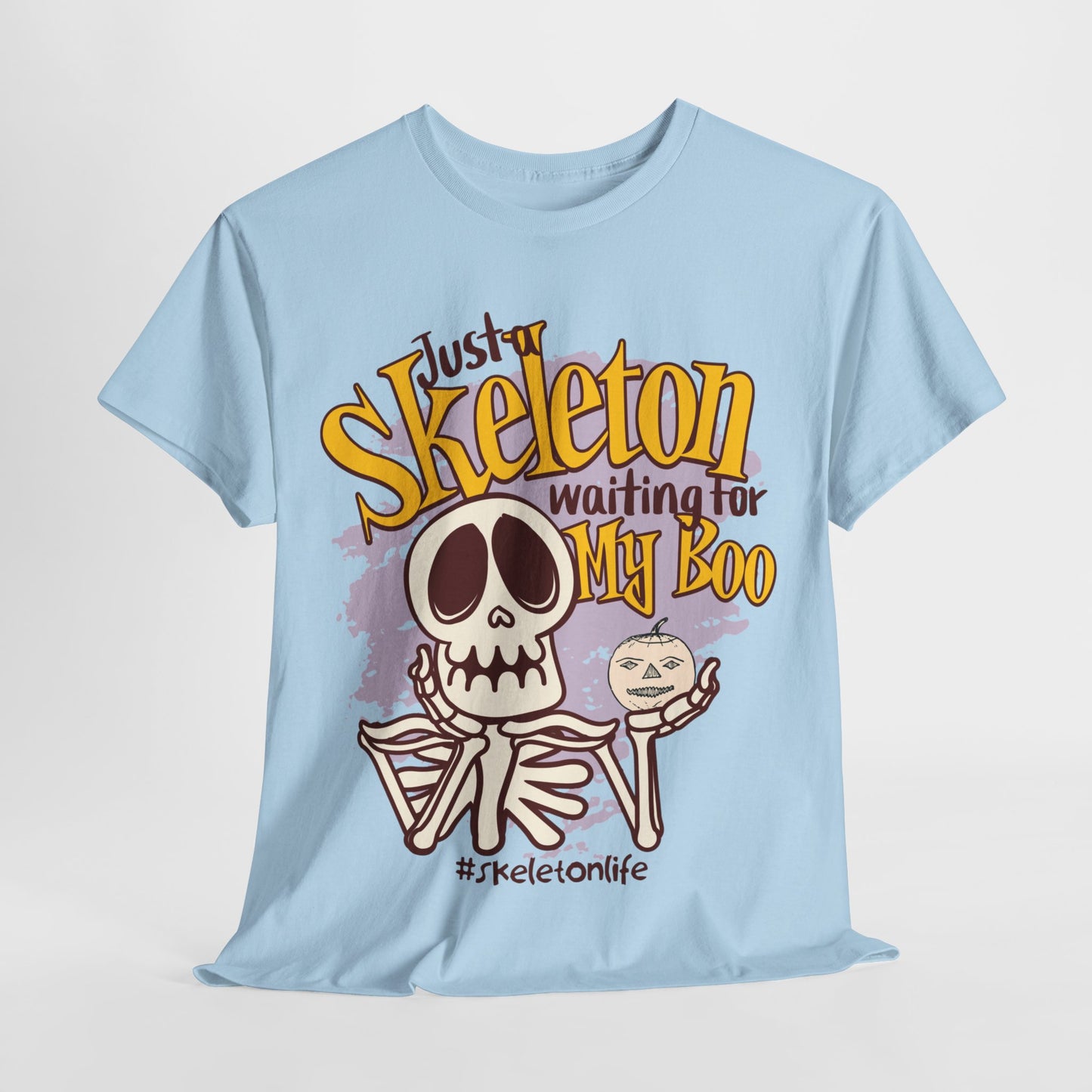 Halloween Skeleton Boo Unisex Heavy Cotton Tee