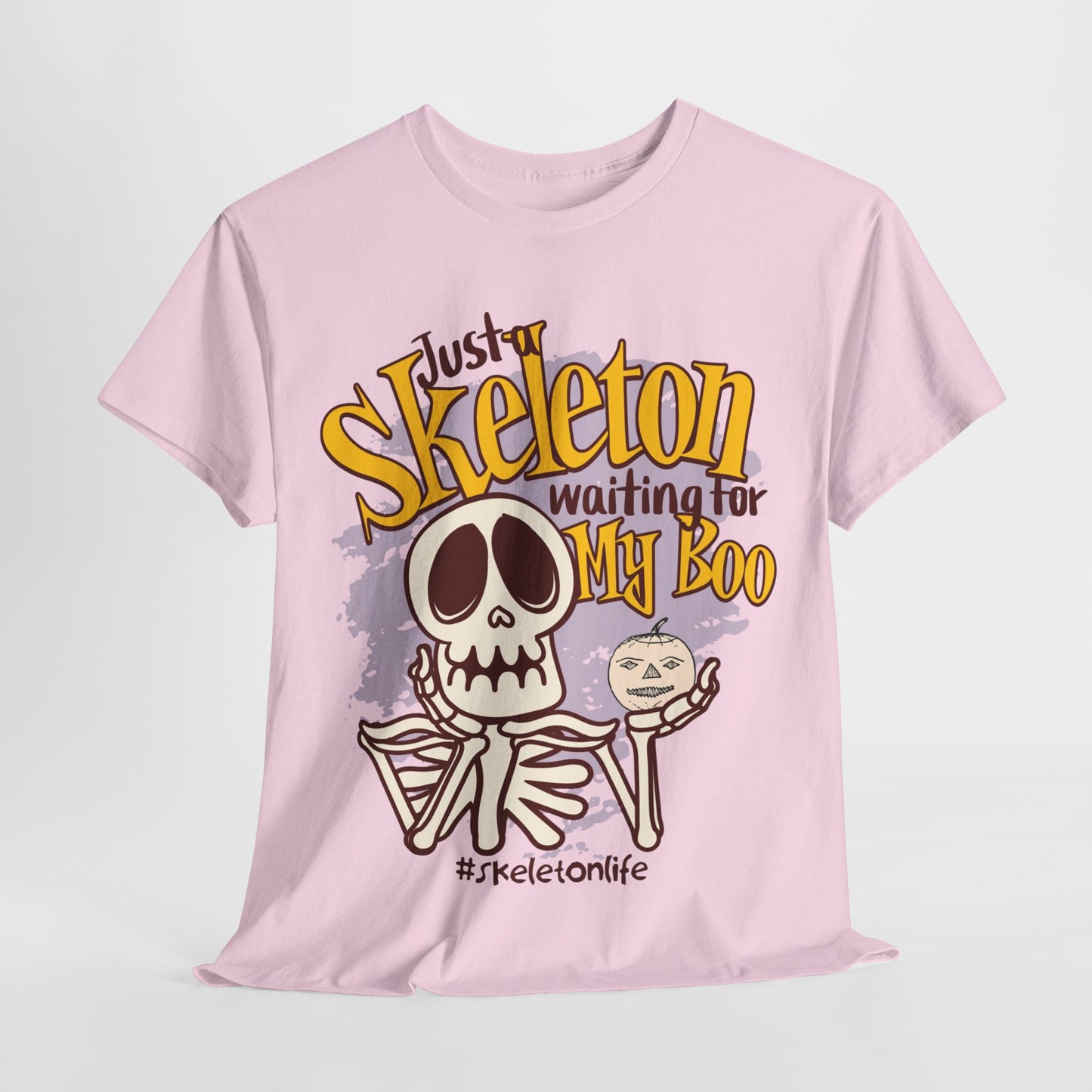 Halloween Skeleton Boo Unisex Heavy Cotton Tee