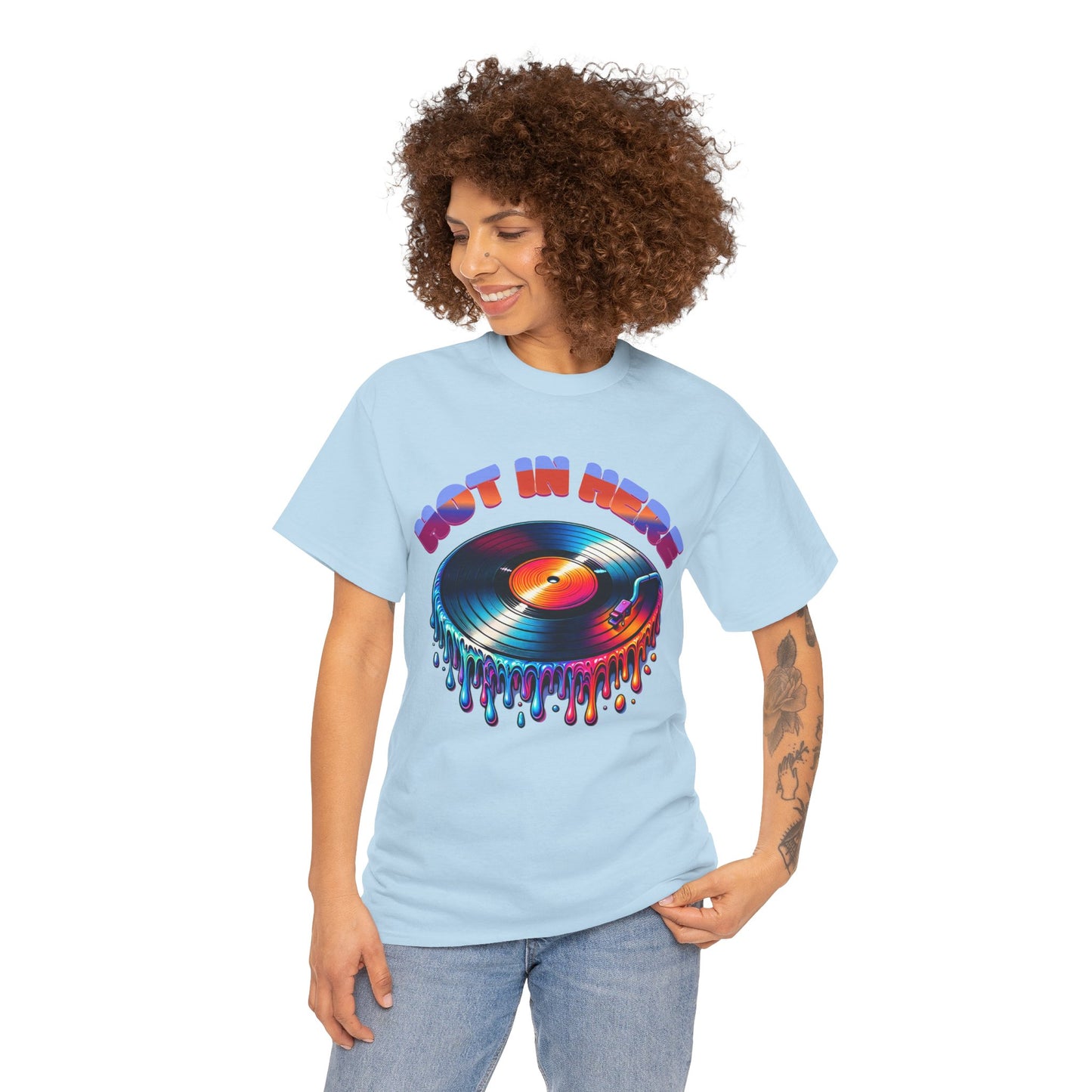 Hot In Here Melting Record Unisex Heavy Cotton Tee