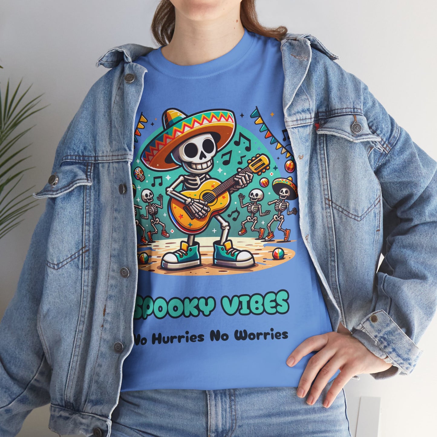 Halloween Spooky Vibes Unisex Heavy Cotton Tee