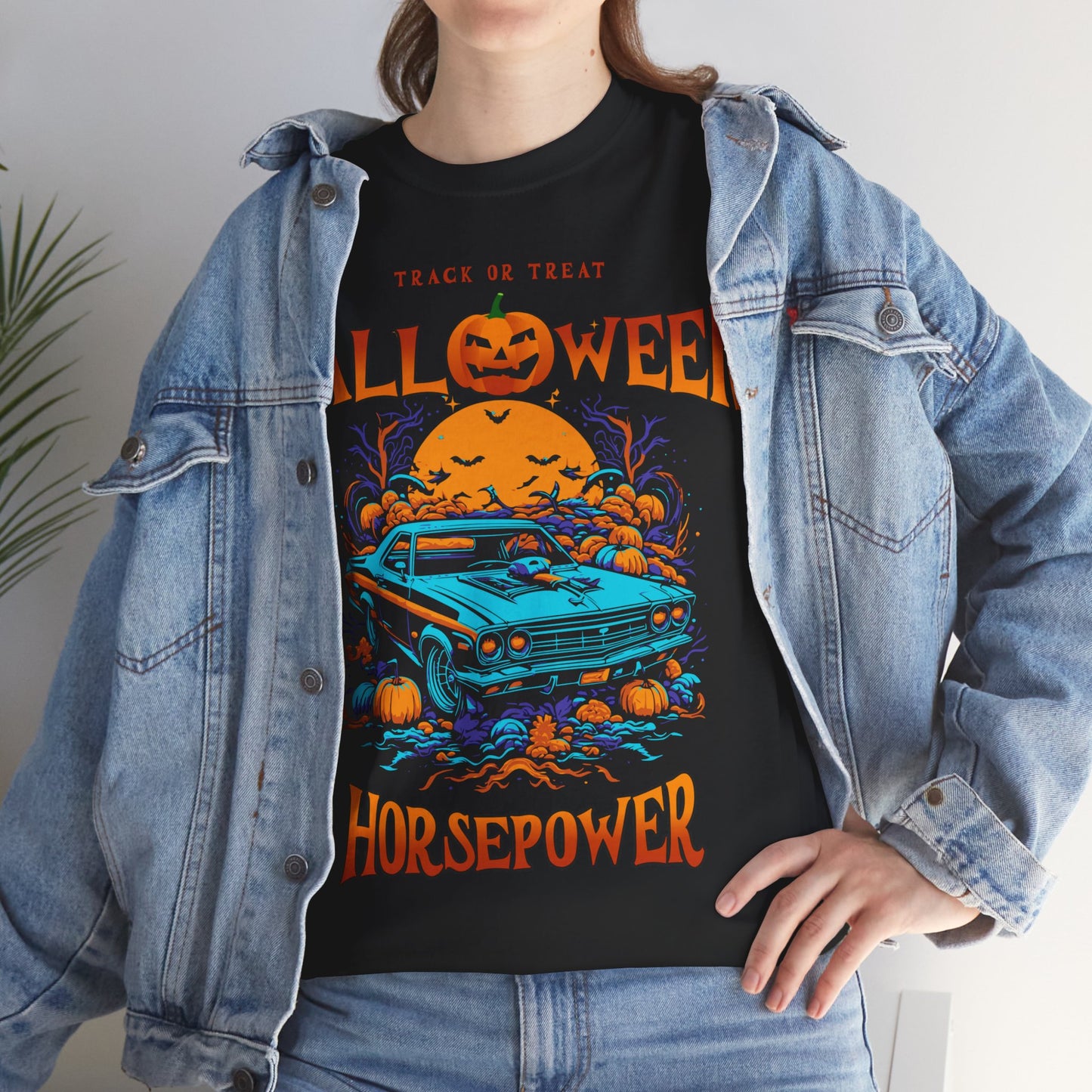 Halloween Horsepower Unisex Heavy Cotton Tee