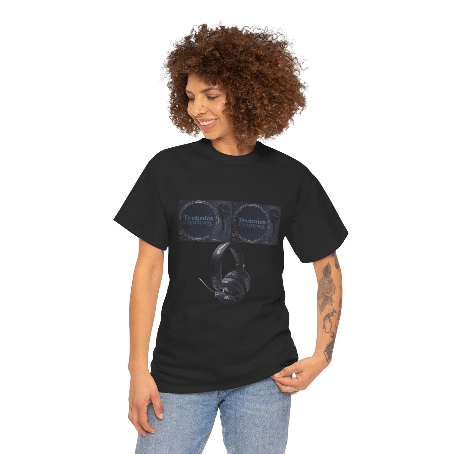 DJ Technics Turntables Unisex Heavy Cotton Tee