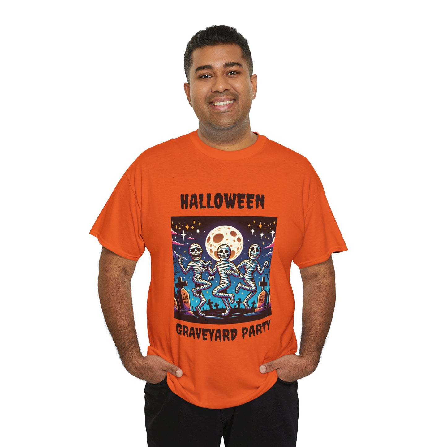 Halloween Graveyard Party Unisex Heavy Cotton Tee