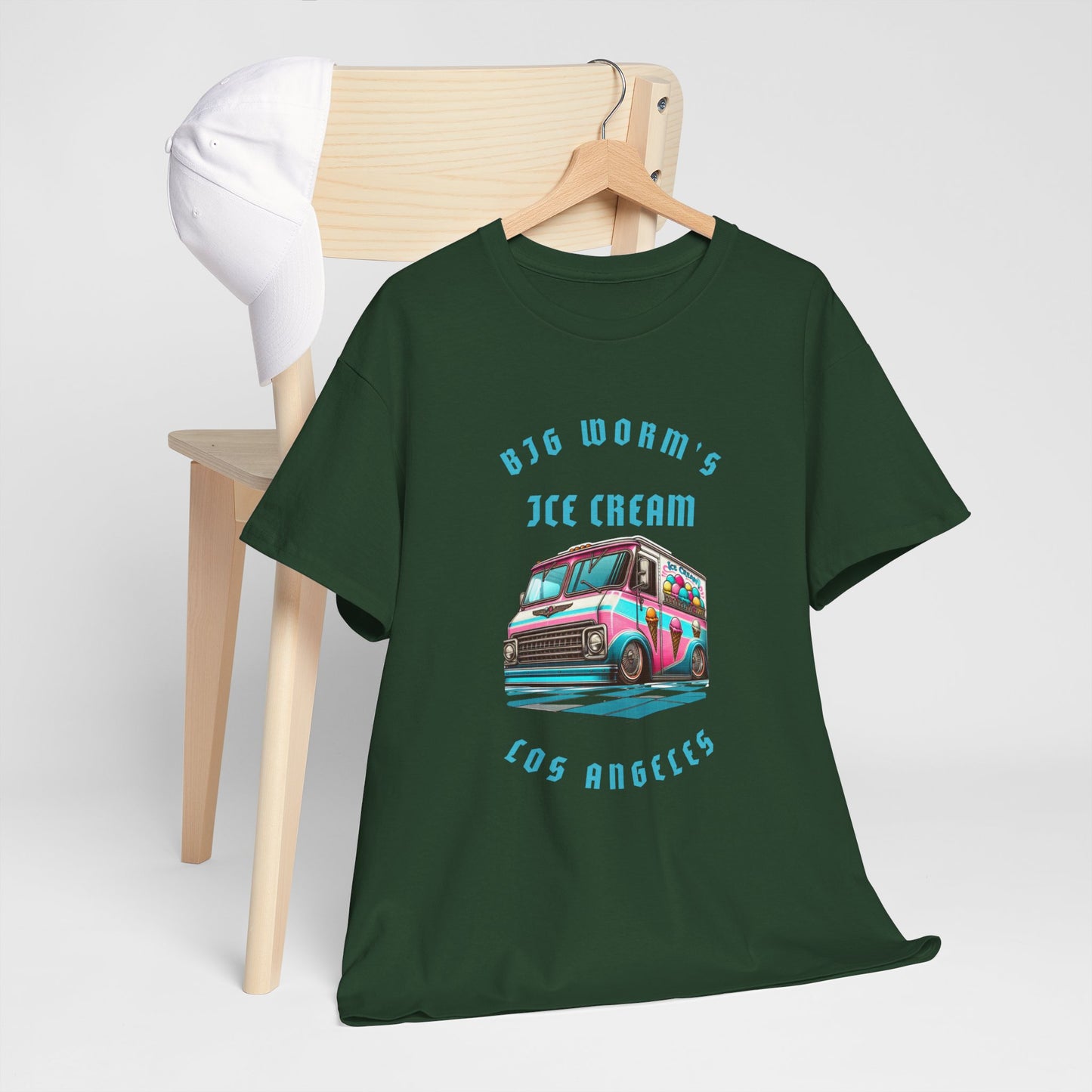 Big Worm's Ice Cream Truck Unisex Heavy Cotton Tee