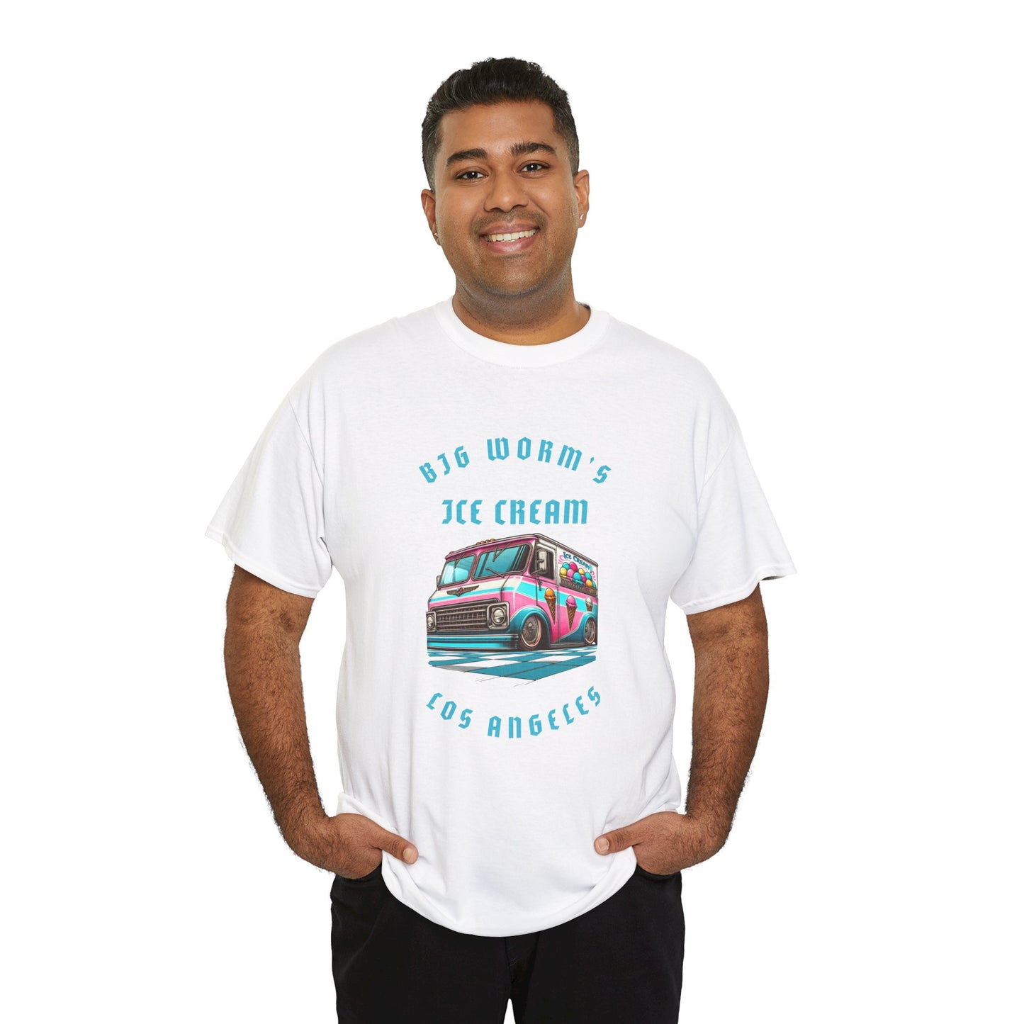 Big Worm's Ice Cream Truck Unisex Heavy Cotton Tee