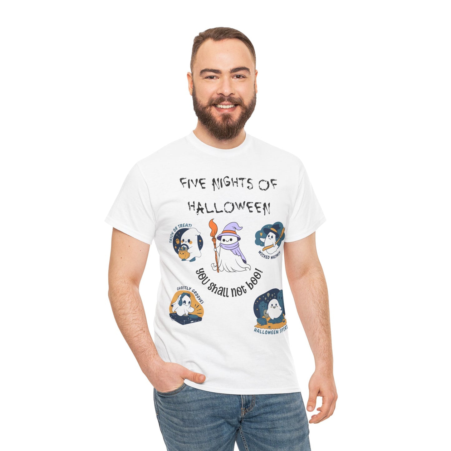 Five Nights Of Halloween Unisex Heavy Cotton Tee