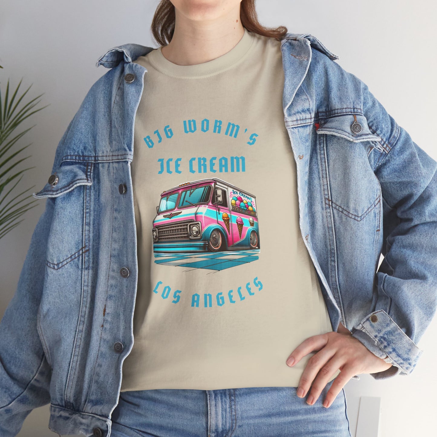 Big Worm's Ice Cream Truck Unisex Heavy Cotton Tee